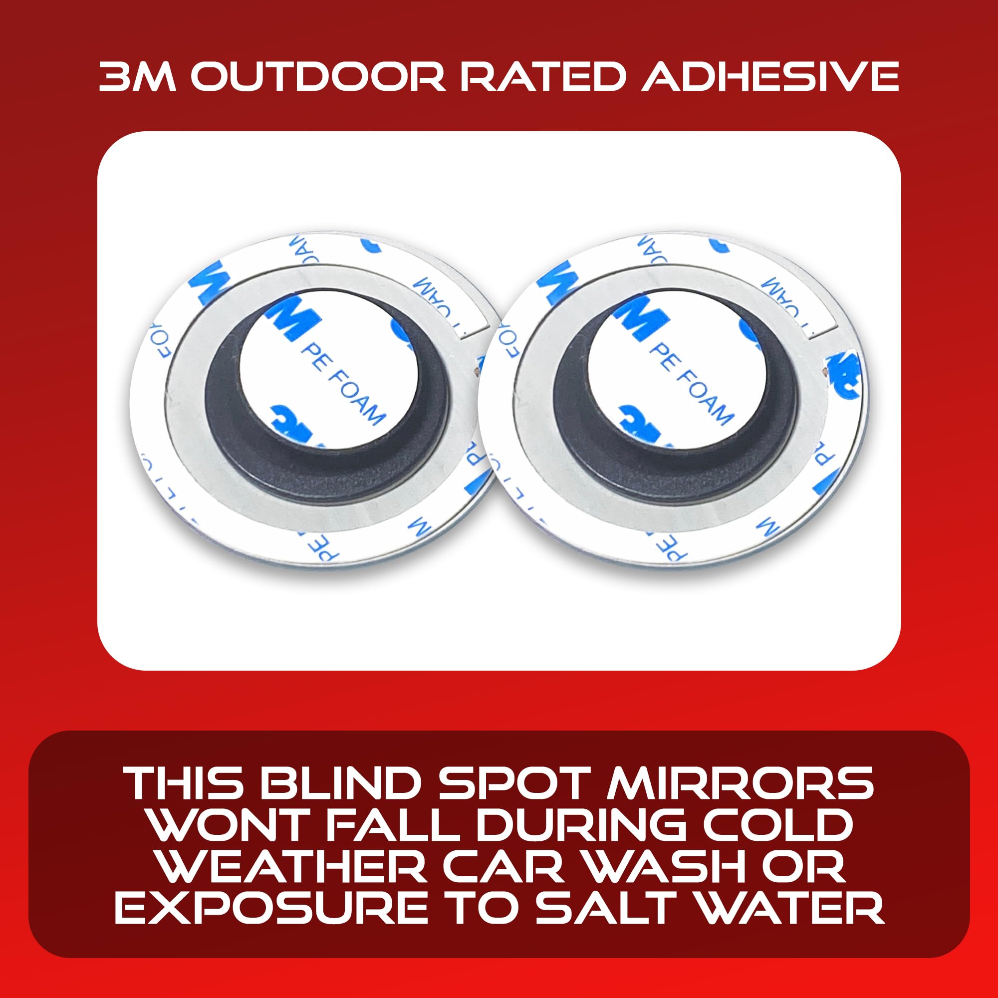 Utopicar 2.5" Convex Blind Spot Rear View Mirror - Glass, Mirror Finish, Model RRVWM319SILVER, 2 Pack