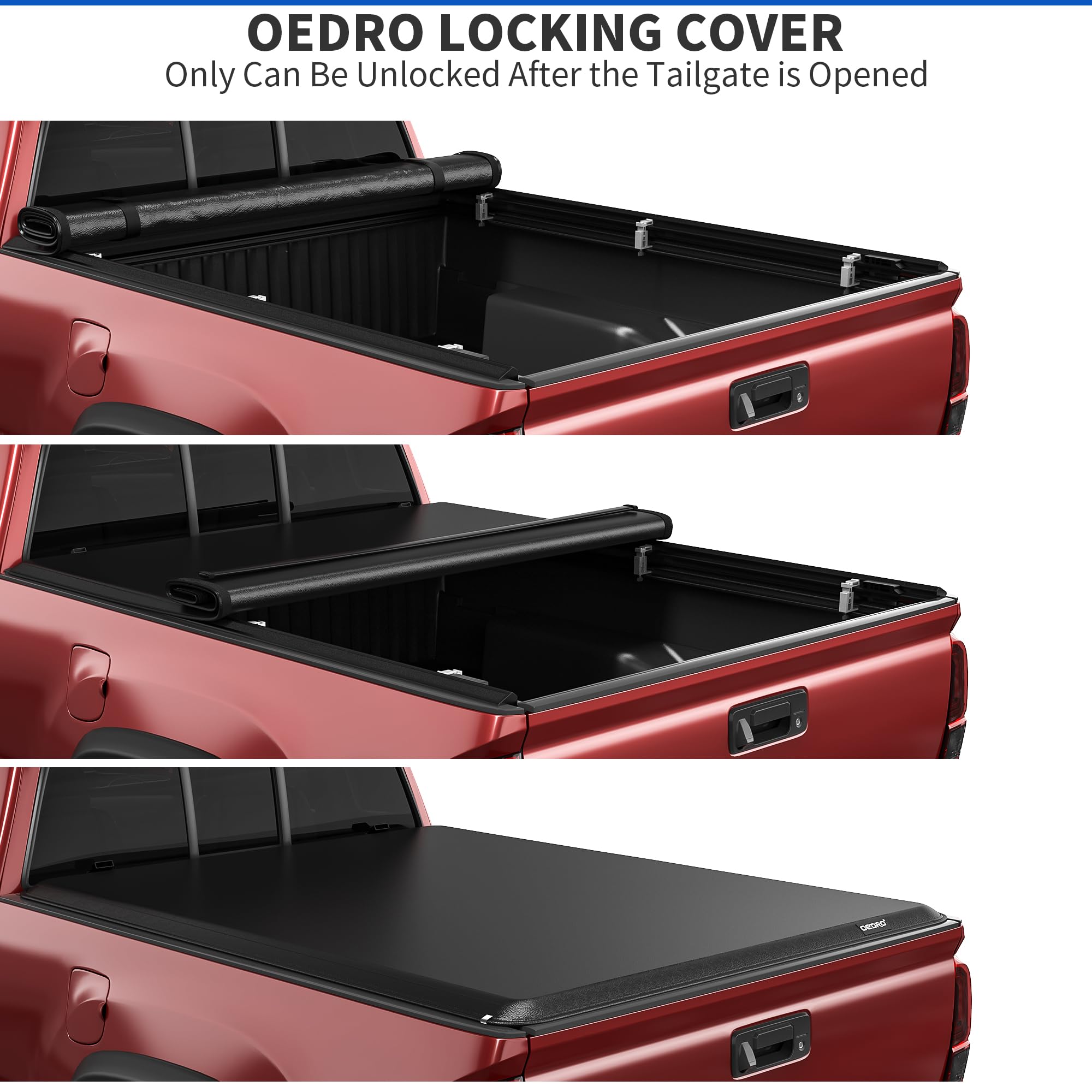 Oedro Roll Up Truck Bed Tonneau Cover Compatible With 2015-2025 Ford F-150 F150 5.5 Feet Bed