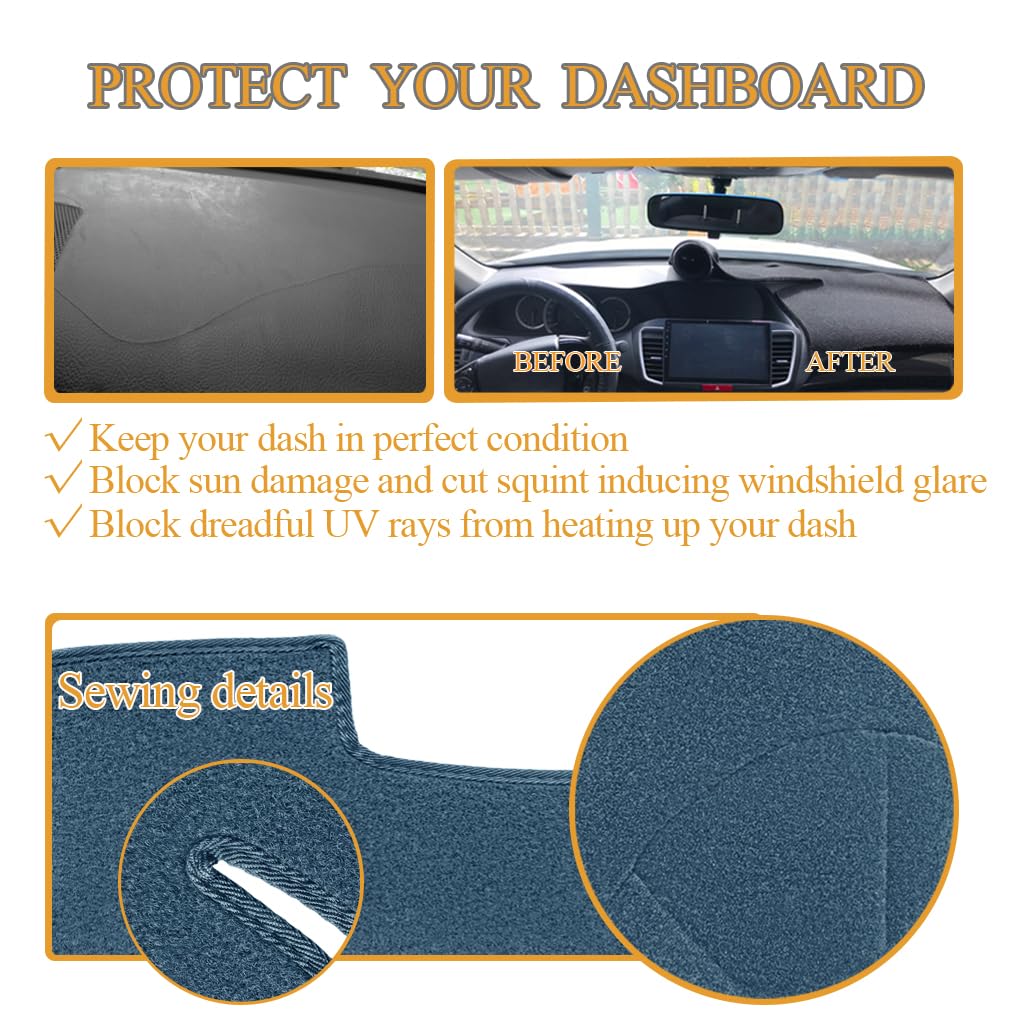 Yiz Dash Cover Mat for 1997-2000 Chevy Silverado/GMC Yukon, 97-98 Navy Blue, Model YIZ804445y57, Dashboard Protector