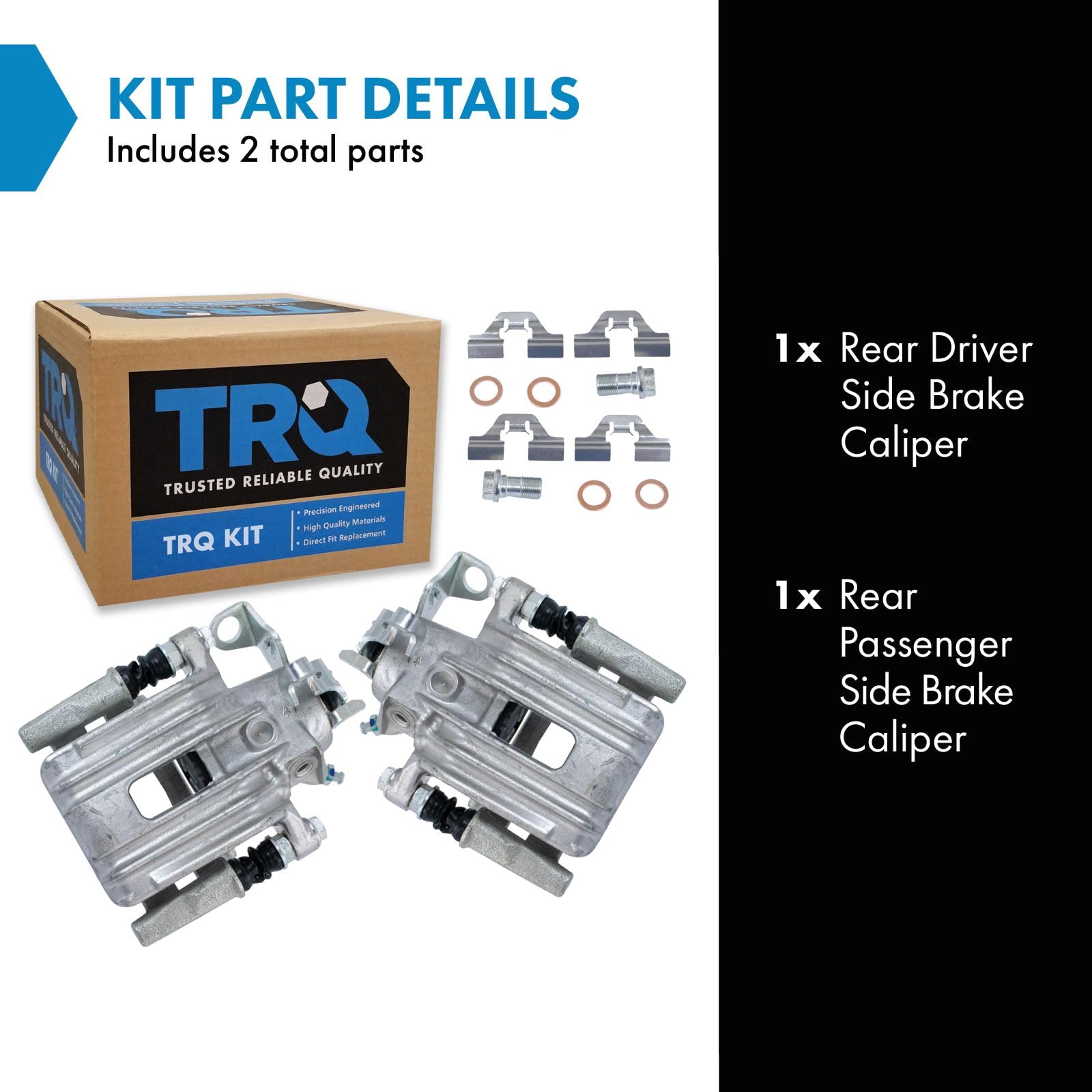 Trq Rear Brake Caliper Set Compatible With 2000-2006 Audi Tt Tt Quattro 1999-2005 Volkswagen Jetta
