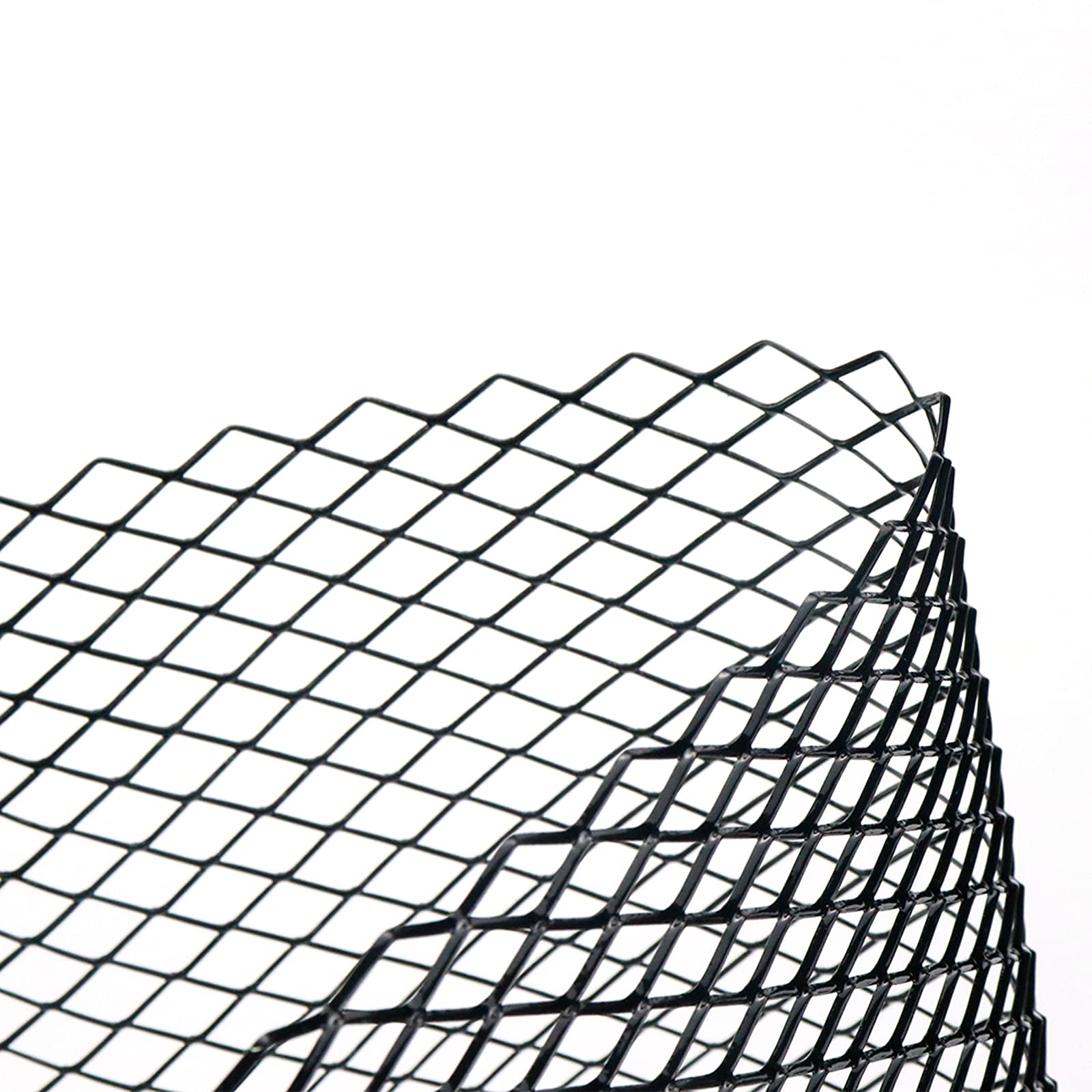 Modengzhe 40 X 13 Inch Car Grill Mesh Sheet, Black Painted Aluminum Alloy Multifunctional Grille Mesh Roll, 8 X 16 Mm Rhombic-Sh