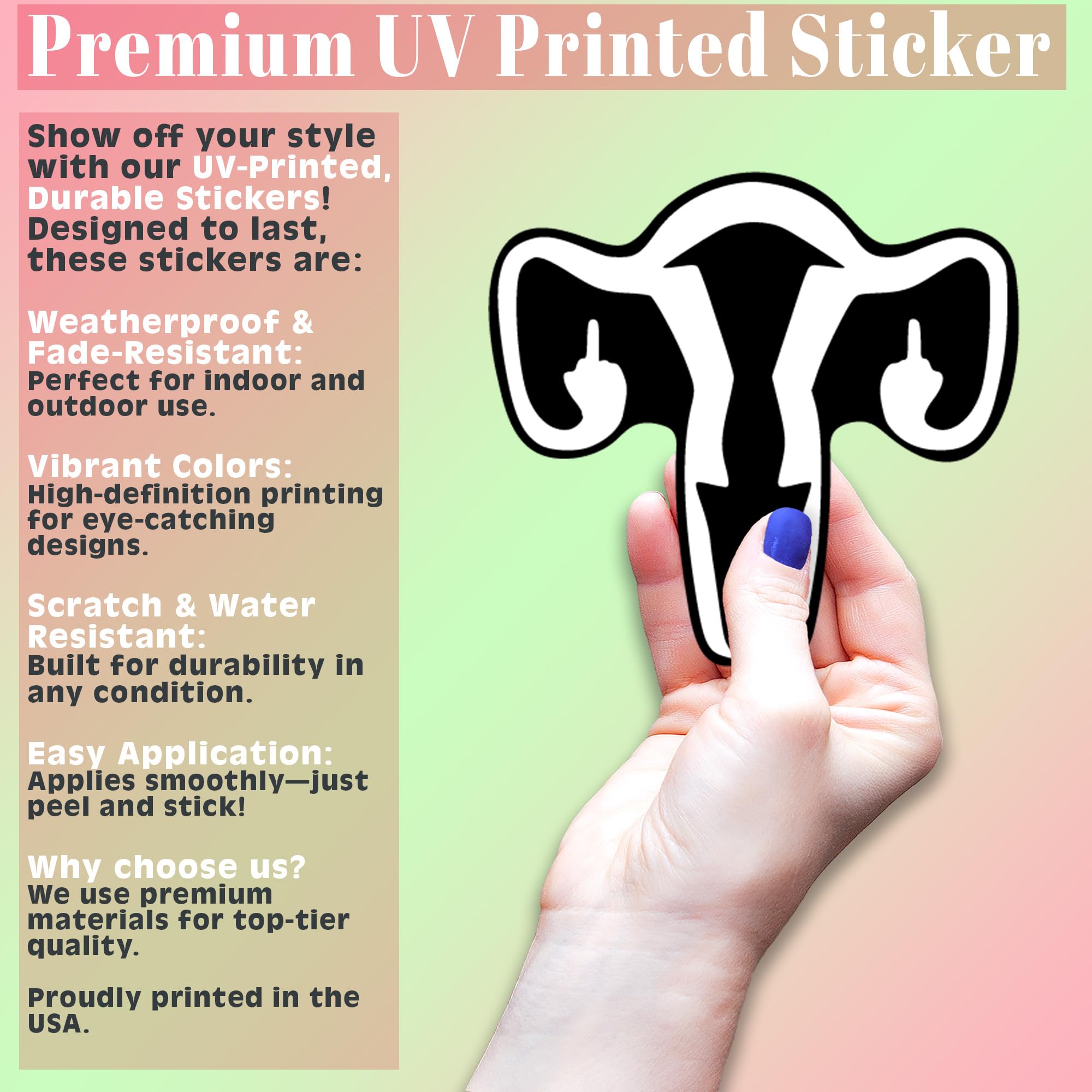 Ovary Flipping The Bird Vinyl Decal Sticker  Cars Trucks Vans Suvs Windows Walls Cups Laptops  White  5.5 X 5.2 Inches  Kcd2180