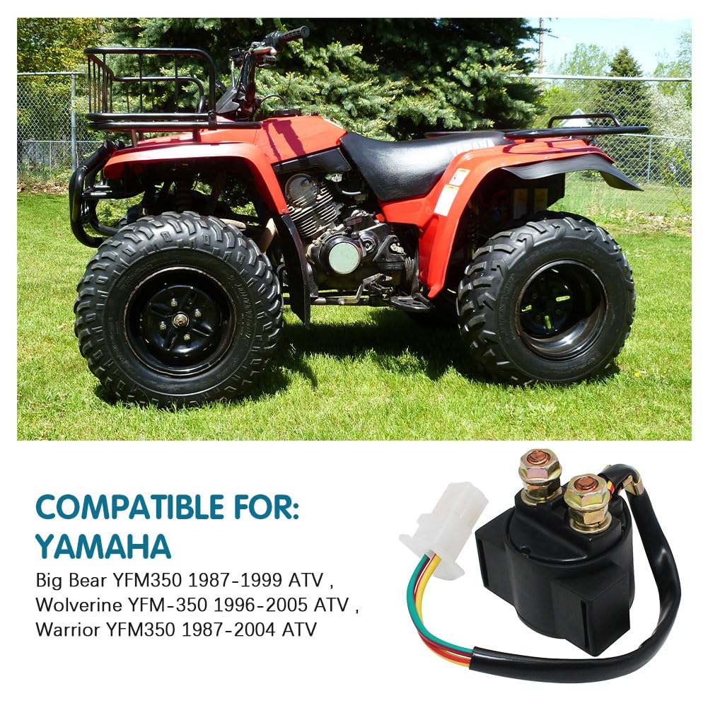 Starter Solenoid Relay for Yamaha ATV YFM 350 Warrior 350 1987-2004 Big Bear 350 1987-1999 Moto-4 350 1985-1989 Wolverine 350 19