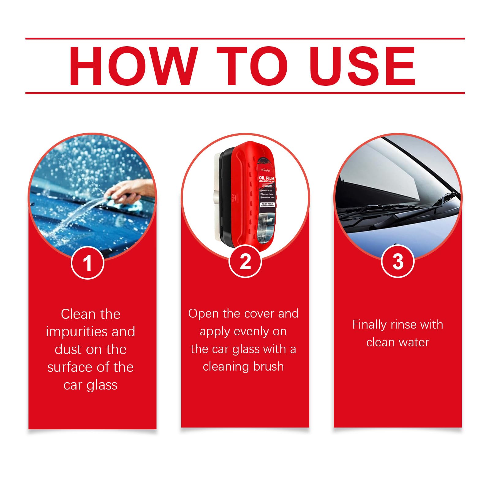 2 PCS Automotive Oil Film Cleaning Brush,2025 New Coating for Windshield, Prevents Rain and Fog,Improves Clarity and Visibility