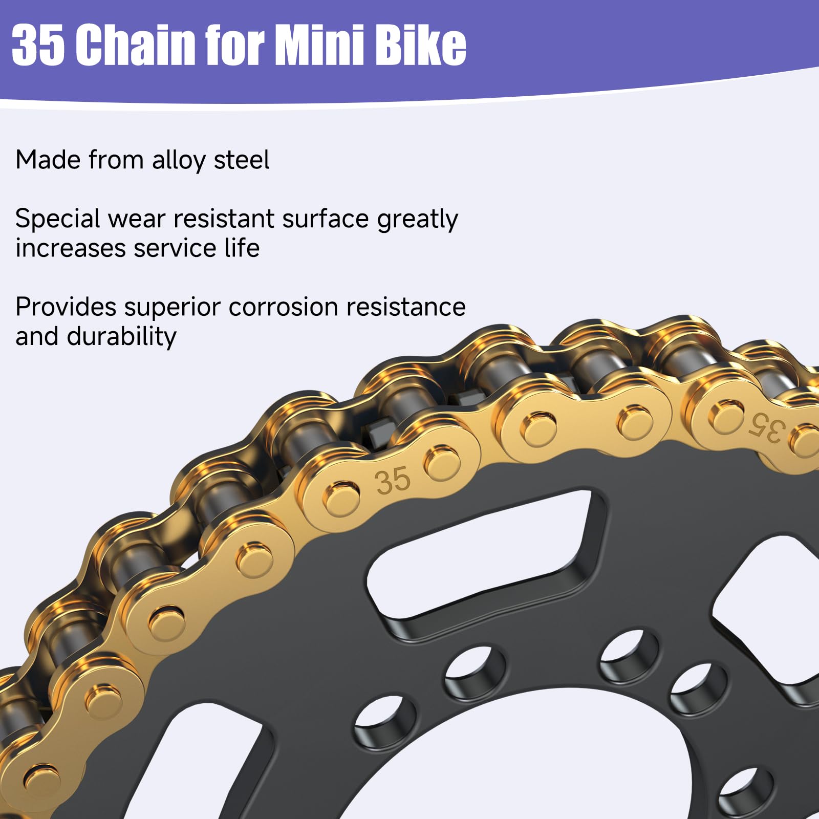 CILOYU Mini Bike Chain Breaker, 35 Chain, Alloy Steel, Gold, Model CO-CH35-GN, Compatible with Coleman, Baja, Motovox, Predator, Mega Moto