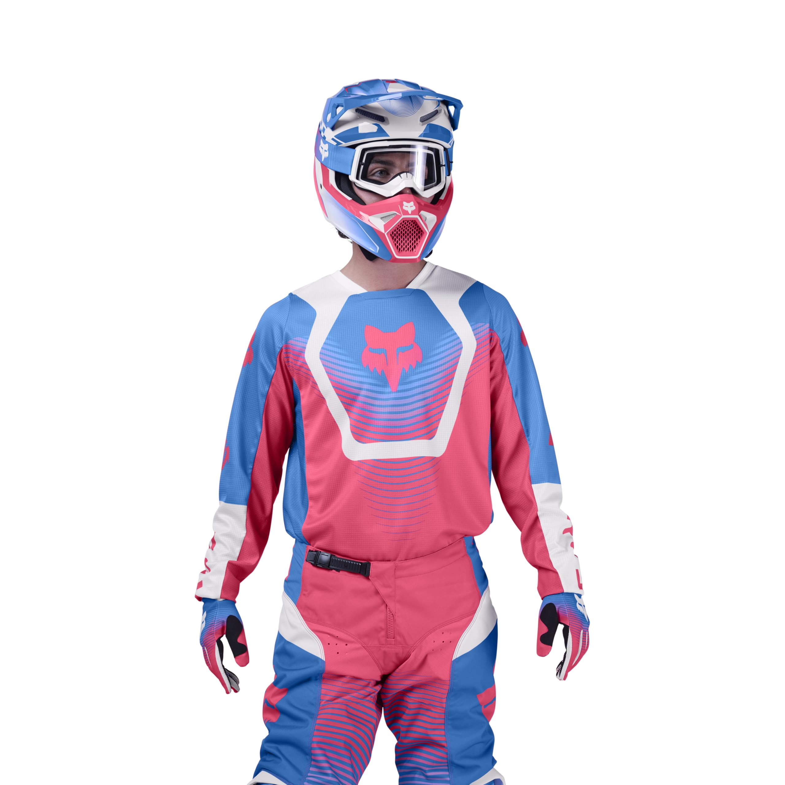 Fox Racing Mens 180 Collect Motocross Dirt Bike Jersey, Blue/Pink, X-Large