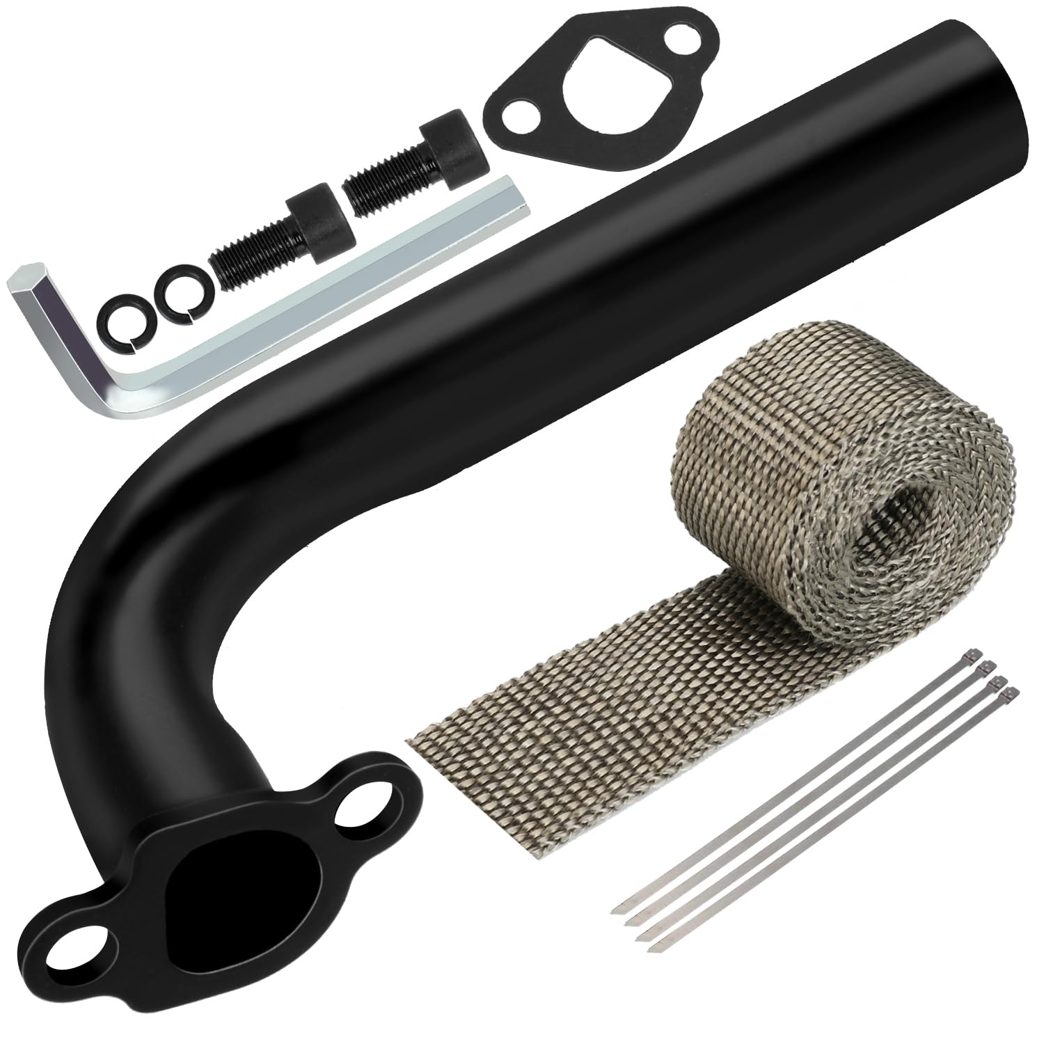 YOXUFA 212cc Exhaust Pipe Header for Predator 212cc 196cc 224cc 6.5hp GX160 GX200 Small Engine Coleman CT200U CT200U-EX BT200X K