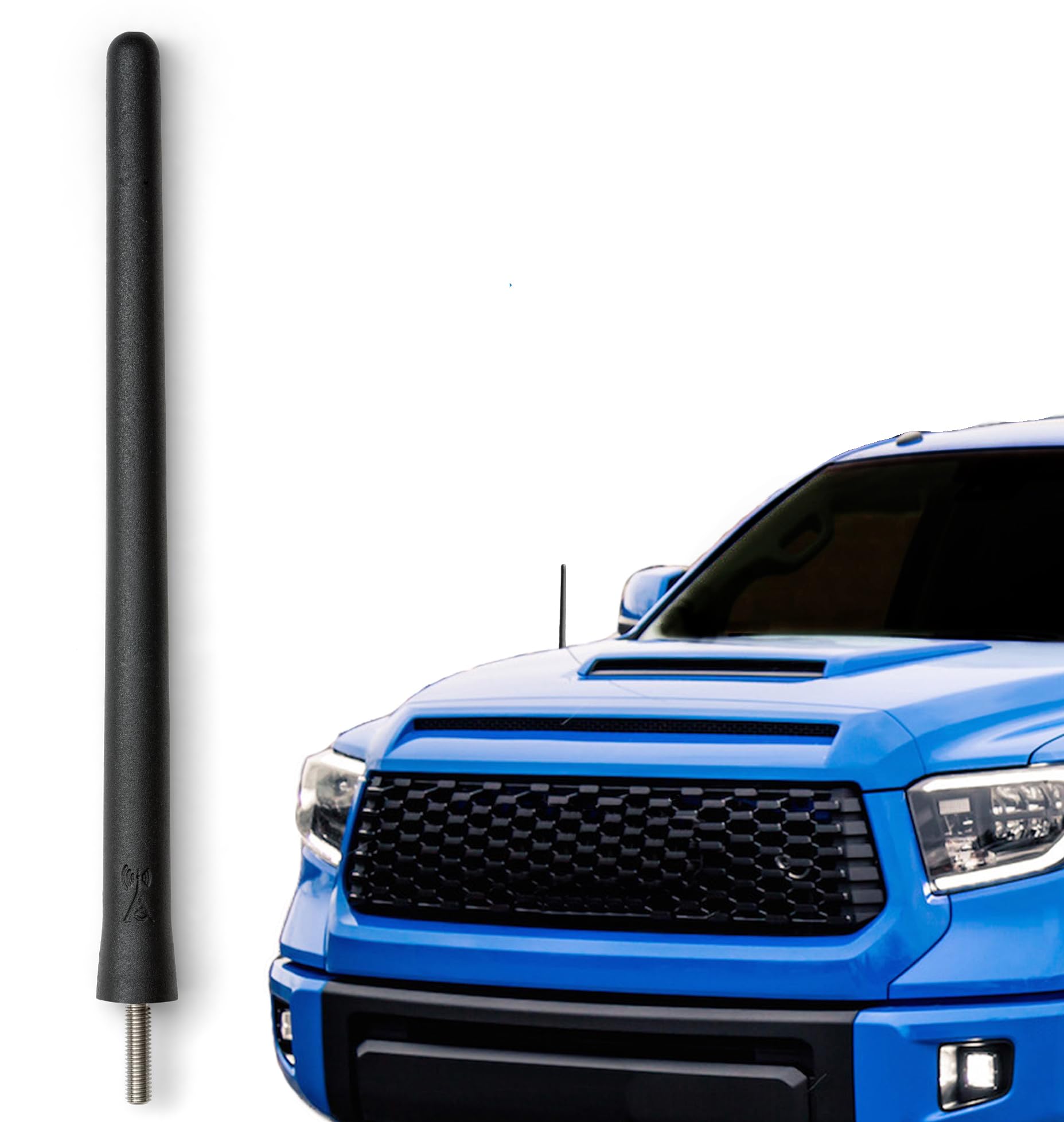 AntennaMastsRus Short Rubber Antenna for Toyota Tundra (2000-2020) - 6.75 Black, Stainless Steel, Car Wash Proof, Internal Copper Coil