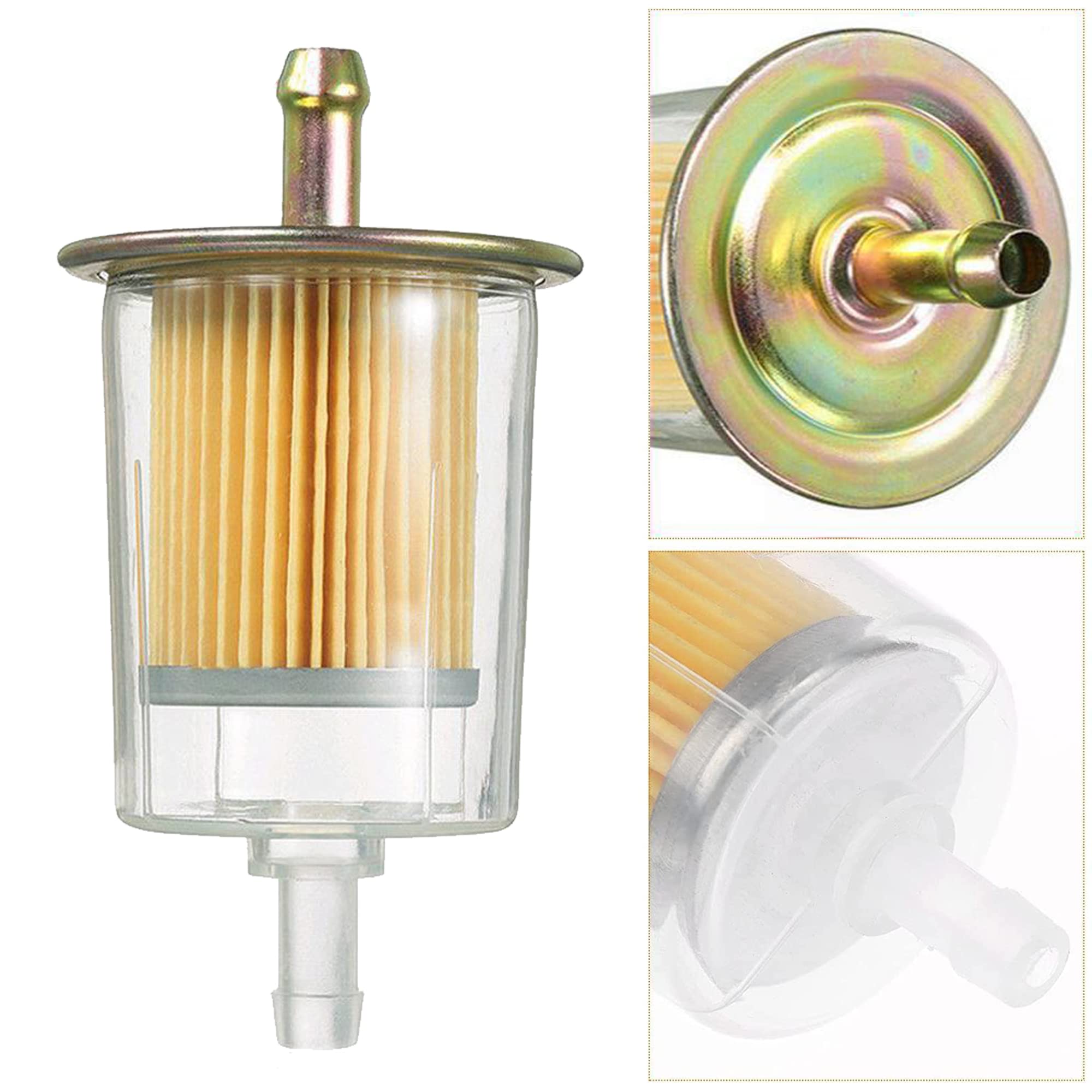 5/16' Universal Fuel Filters Industrial Tractors Cars Trucks Motorcycles Gas Powered Engine Inline Gas Fuel Line 5 Pack