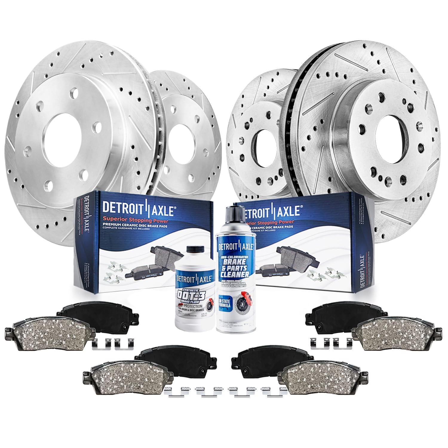 Detroit Axle - Brake Kit For Gmc Chevy Silverado Sierra Suburban Yukon Xl 1500 Escalade Esv Ext Tahoe 12.99'' Inch Front & 13.58