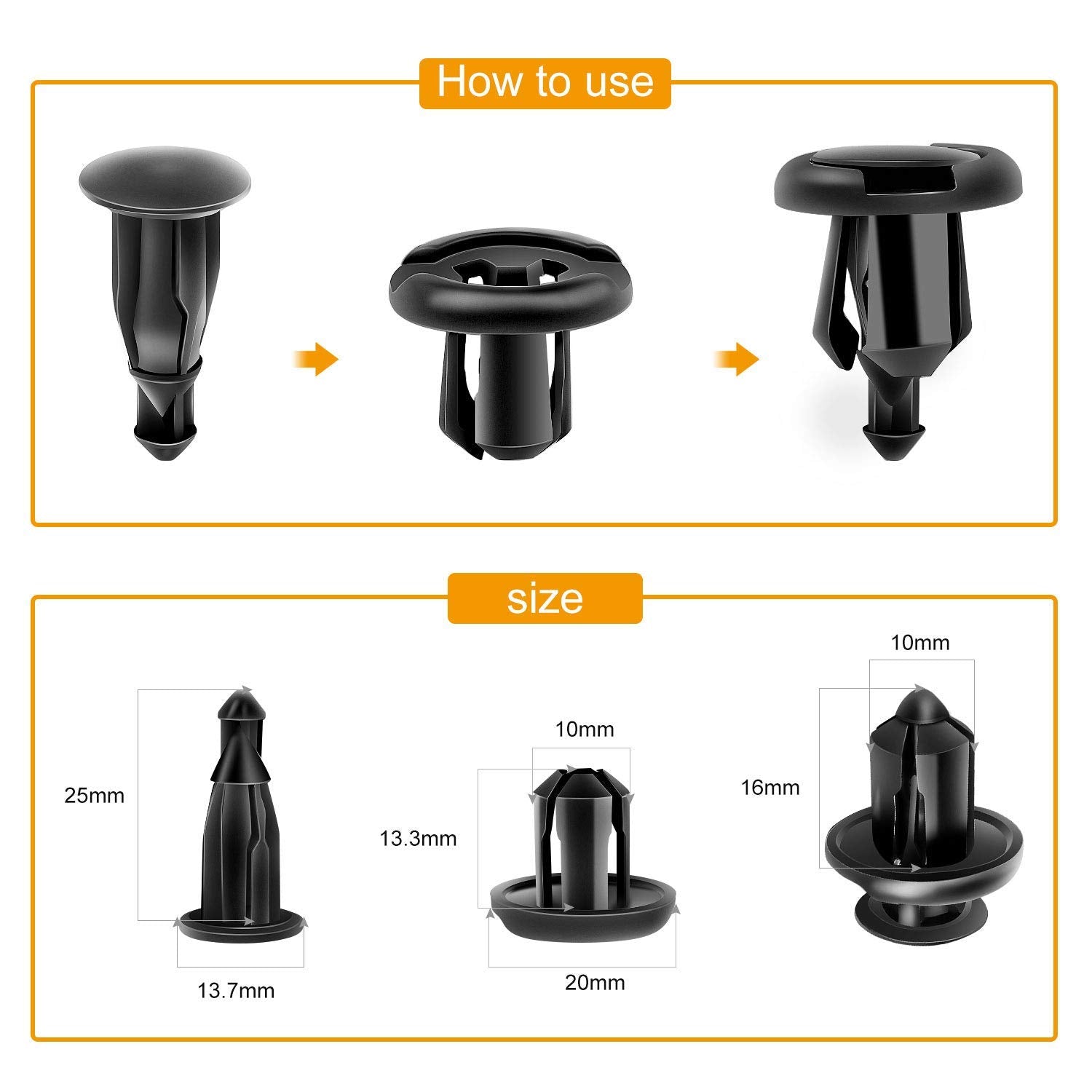 Gooacc 100Pcs Grc-45 Fender Rivet Clips-91503-Sz3-003 10Mm,1Pc Bonus Fastener Remover For Honda And Acura