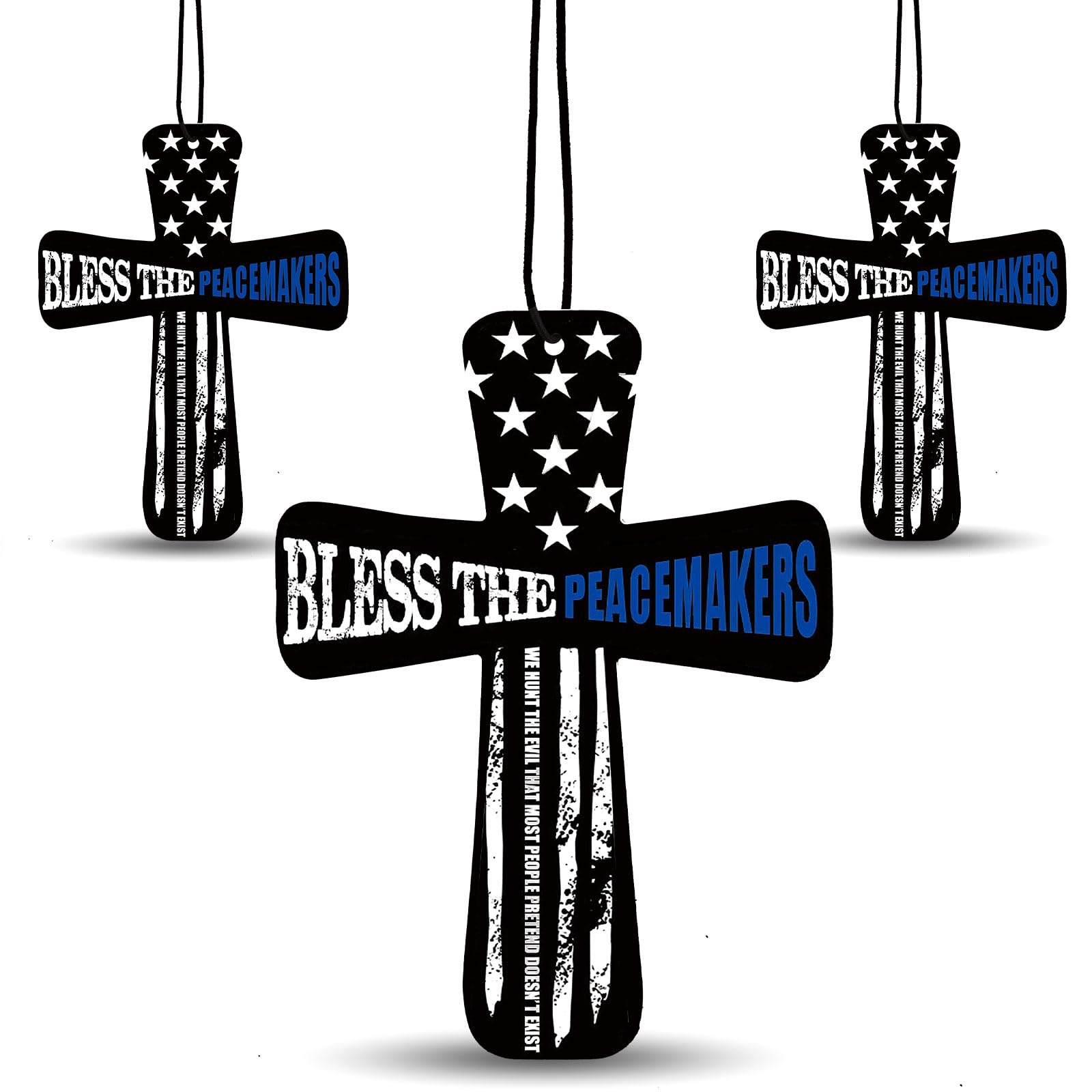 Fumete 24 Pcs Christian Gifts for Police Officer Fathers Day Bless The Peacemakers Cross Car Air Fresheners Gifts Bulk Religious