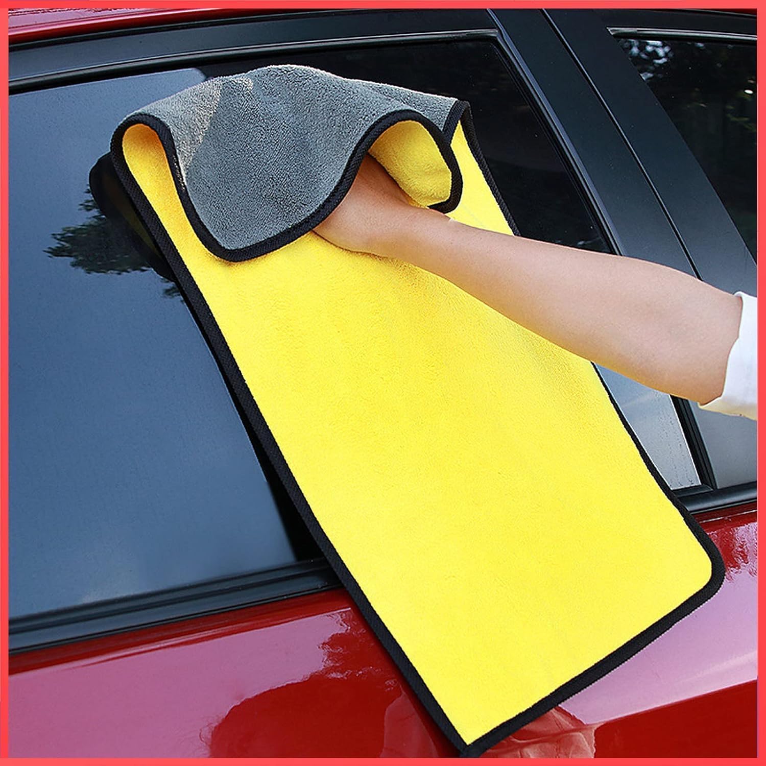 NAYAN VASTRA LIVING DualSided Microfiber Car Drying Towel 30x40 cm | Ultra Absorbent Thick Plush Cleaning Cloth | ScratchFree 
