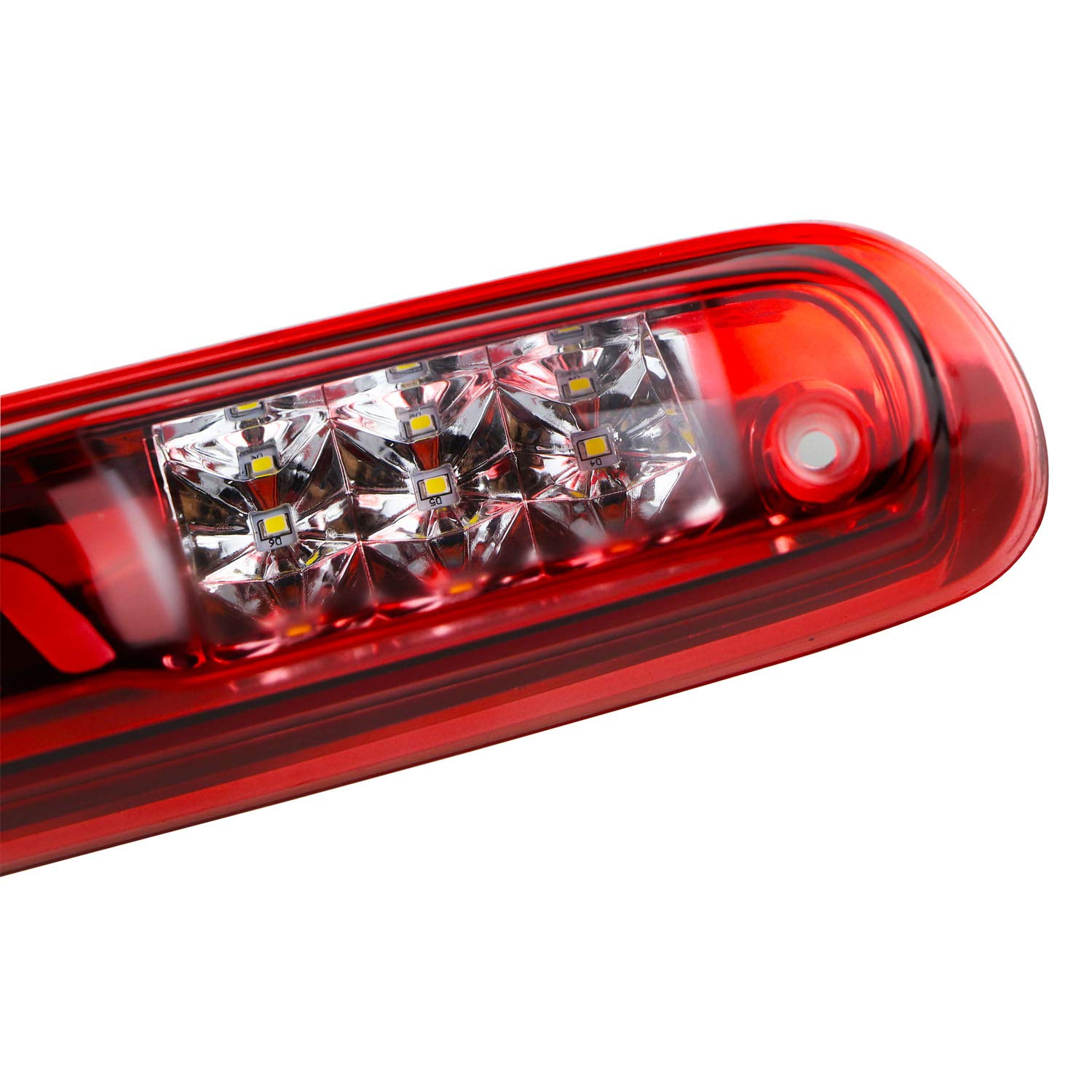 Tresound For 2007-2013 Chevy Chevrolet Silverado/Gmc Sierra 1500 2500Hd 3500Hd 3D Led Bar 3Rd Third Tail Brake Light Rear Cargo Lamp High Mount Stop Light Electroplating Housing (Red)