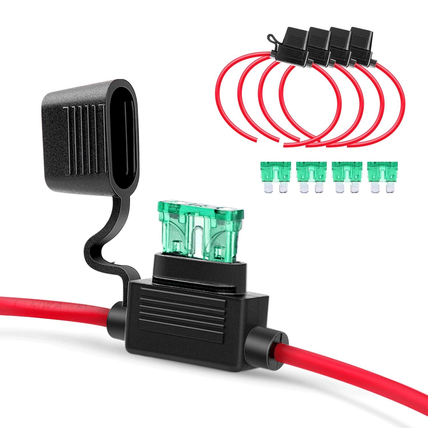 Nilight Ga0004 5Pack 12Awg Inline Wiring Harness 12 Gauge Atc/Ato Automotive Holder With 30A Fuse Blade Standard Plug Socket-5 P