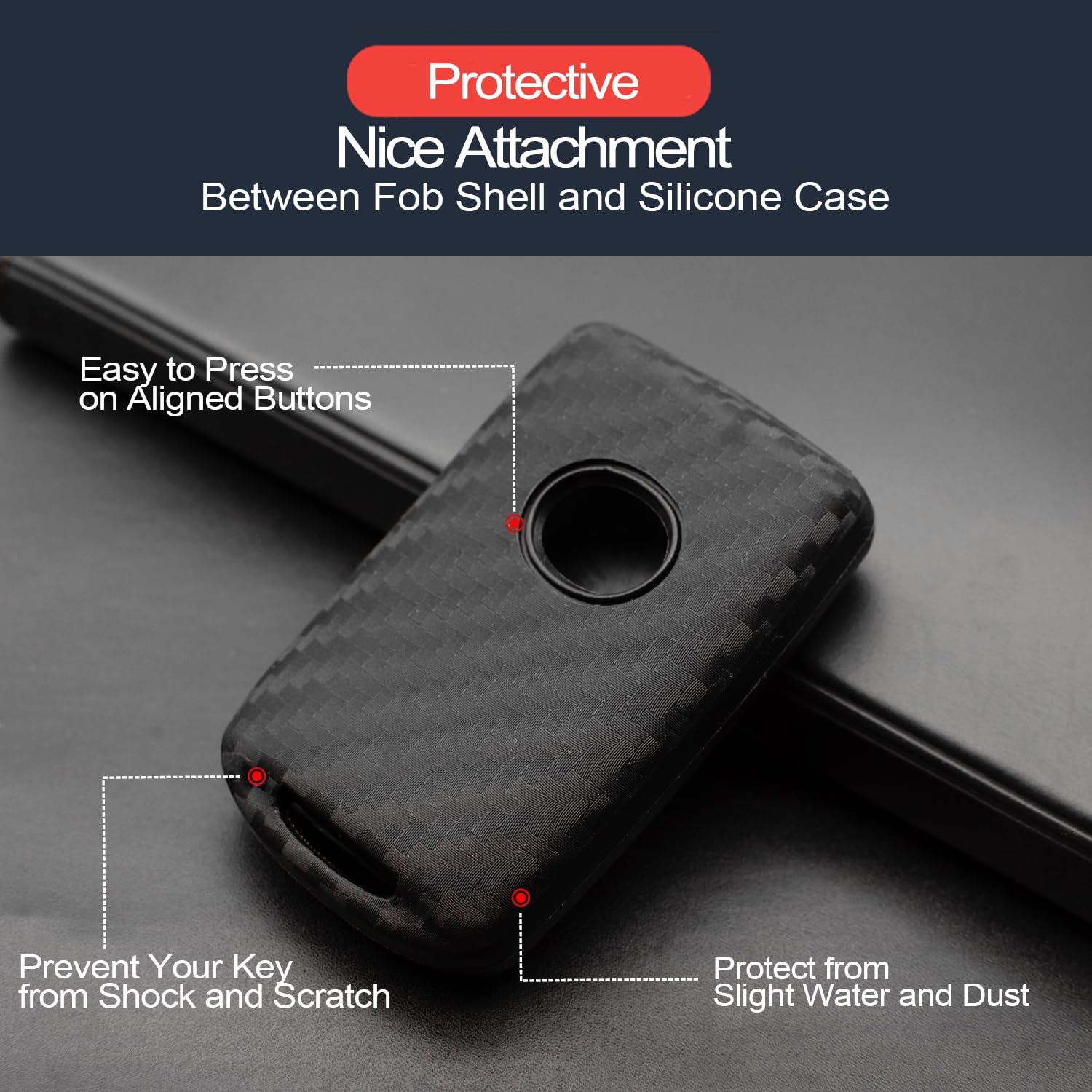 2Pcs Compatible With 2022 2021 2020 Mazda 3 6 Cx-30 Cx-5 Cx-9 Mx-5 Miata Carbon Fiber Looks Black Silicone Fob Key Case Cover Pr