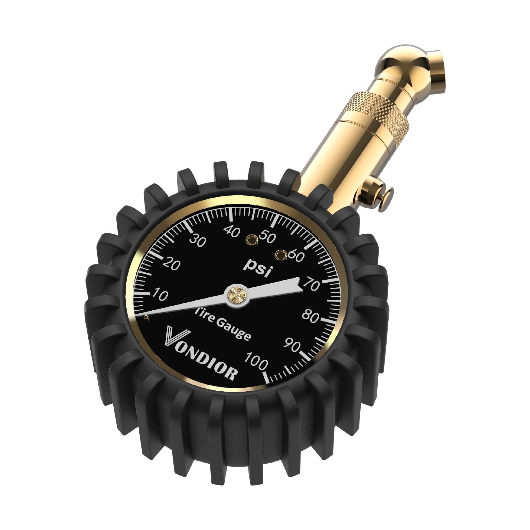 Vondior Tire Pressure Gauge (0-100 PSI) Heavy Duty, Certified ANSI Accurate with Large 2 Inch Easy to Read Glow Dial, Low - High