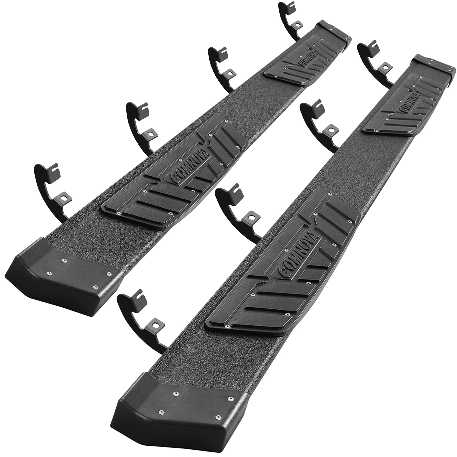 COMNOVA Aluminum Running Boards for 2019-2025 Chevy Silverado/GMC Sierra 1500, 2500HD, 3500HD - Black, Crew Cab, 6.5