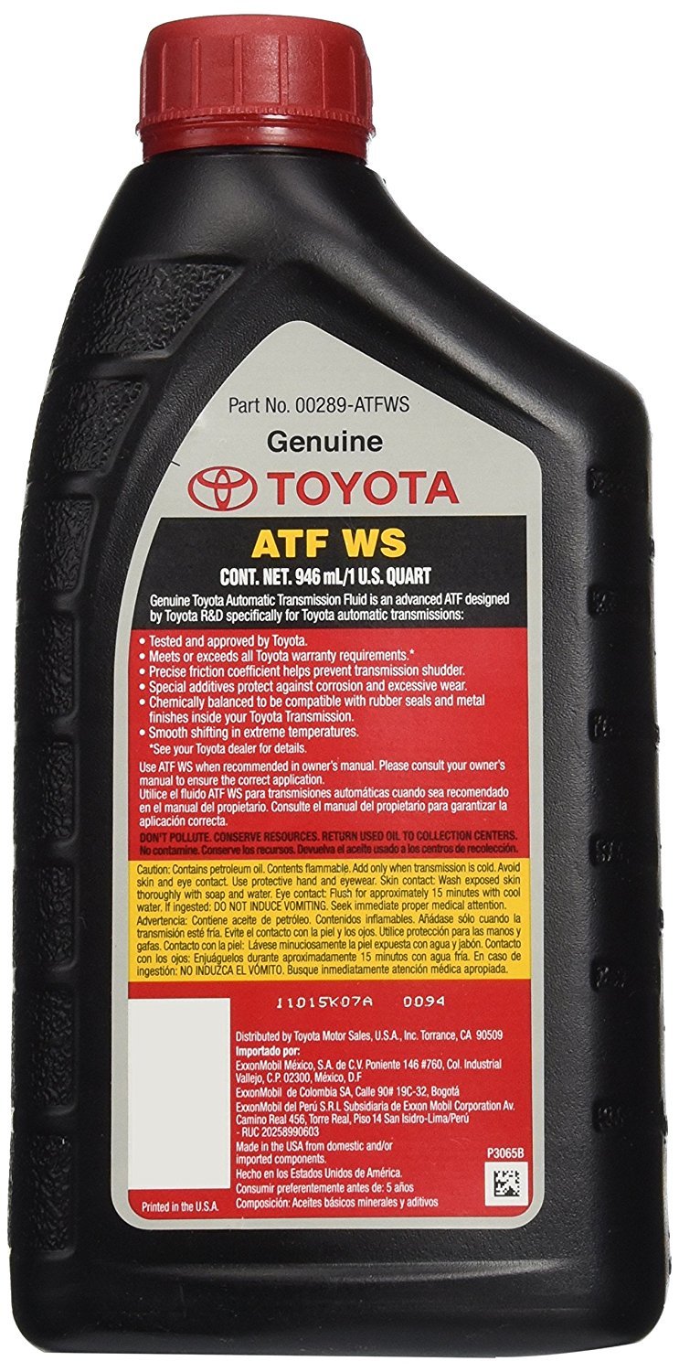 Toyota Automatic Transmission Fluid - Model 00289-ATFWS, 192 Ounces, 6 Pack