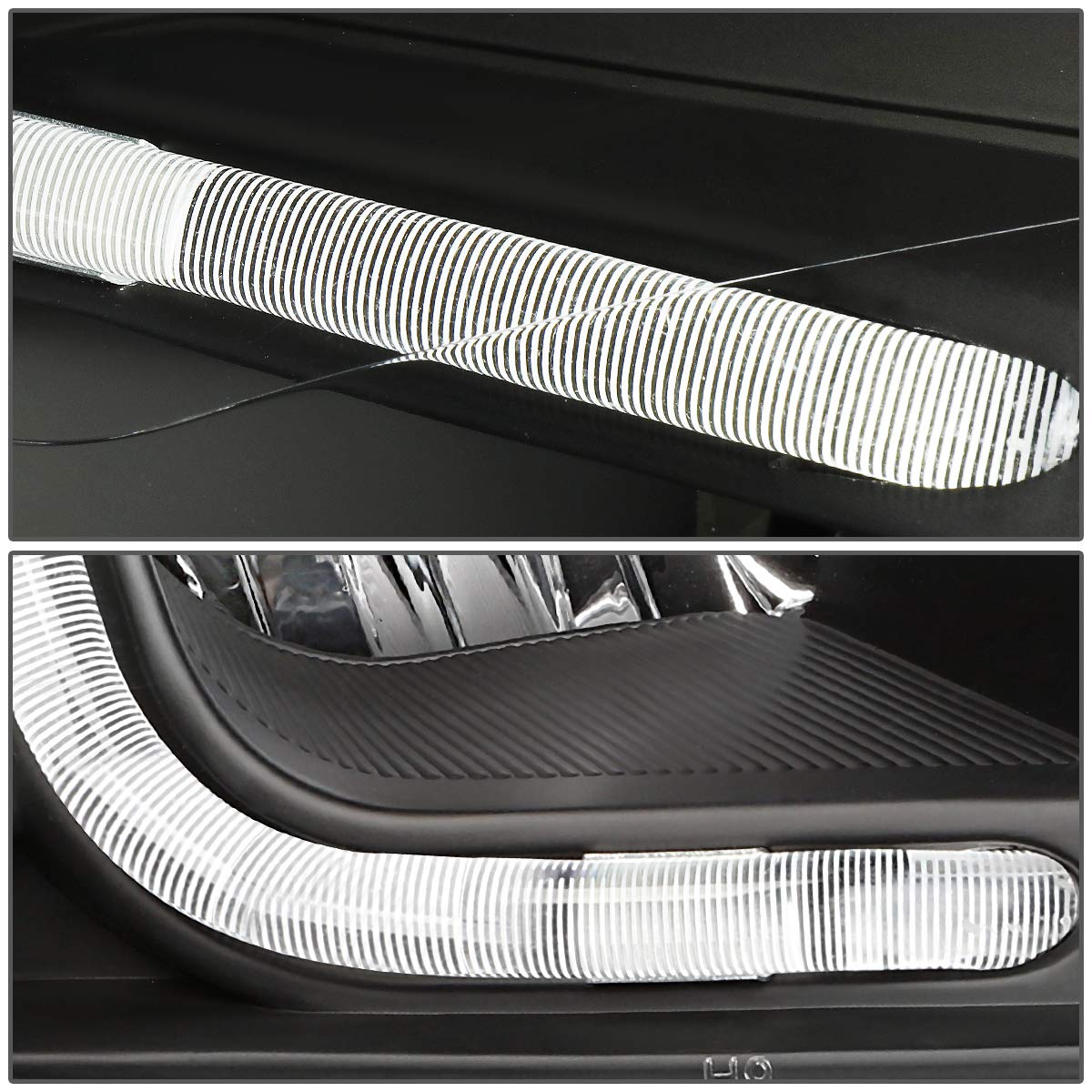 Dna Motoring Hl-Lb-Ci06-Bk-Am Black Amber Headlights With Led Day Running Light Strip Replacement For 06-13 Impala