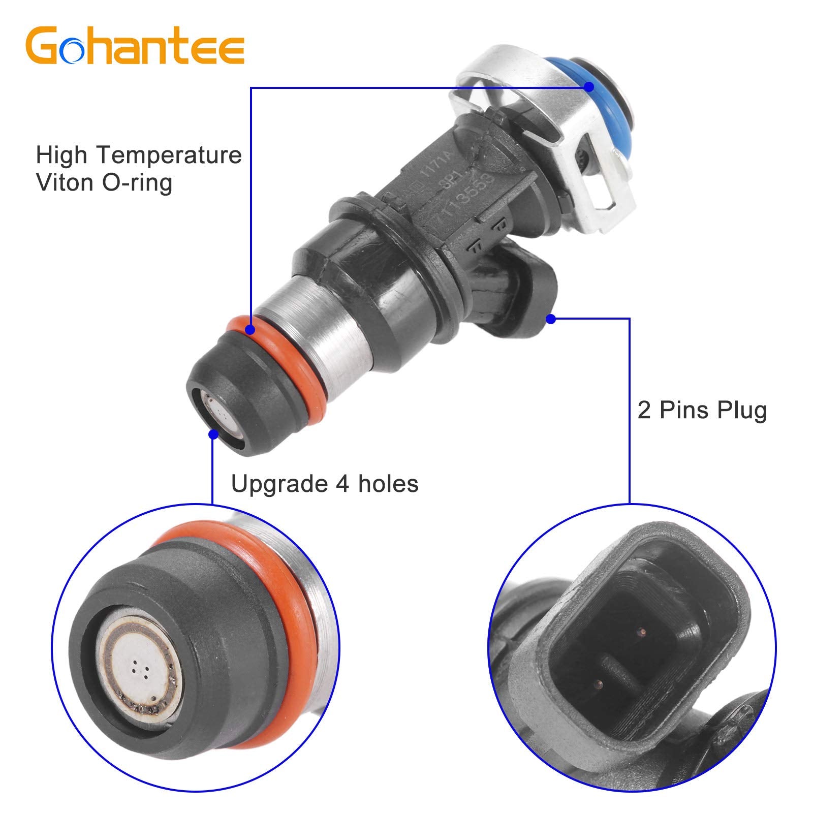 Fuel Injectors Compatible with Chevy Silverado 1500 2500 3500 Tahoe Replacement for GMC Sierra 1500 2500 3500 Tahoe 4.8L 5.3L 6.