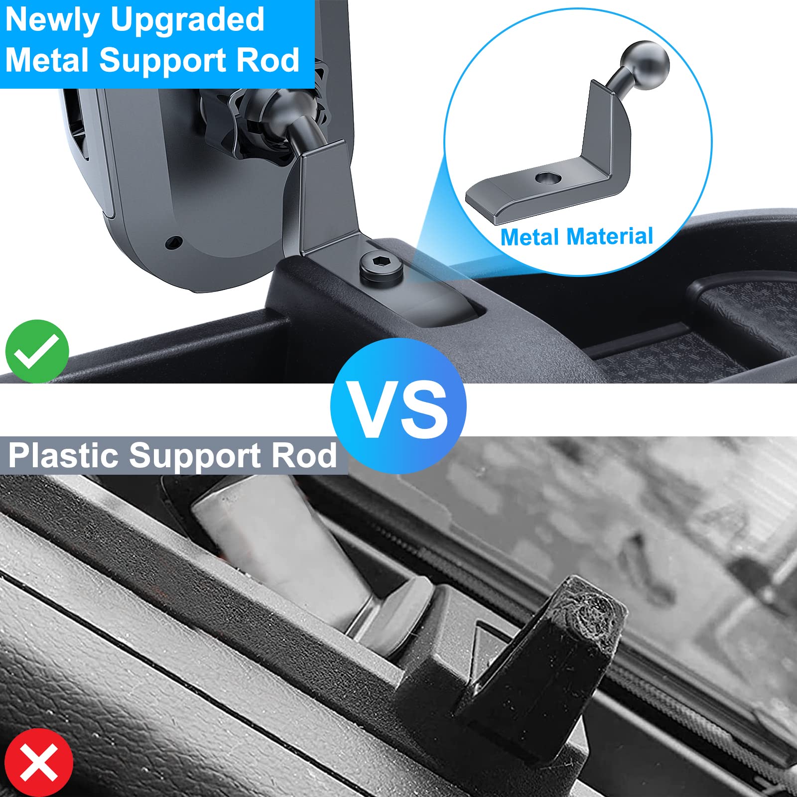DIAMOOKY Phone Mount for Jeep Wrangler JL JLU 2018-2023 and Gladiator JT 2020 2021 2022 2023 Multi-Mount Dash Phone Holder with