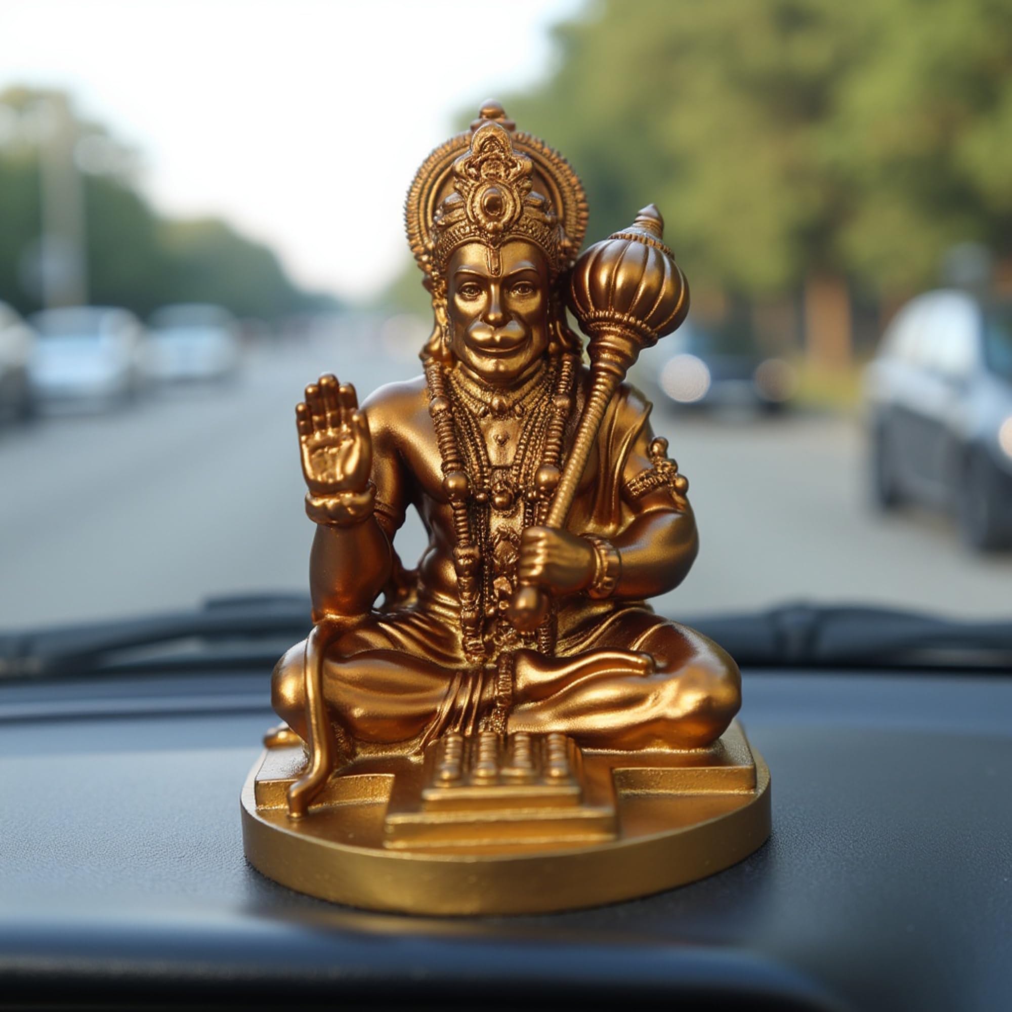 Unovate Hanuman Idol For Car Dashboard, Home, Office Desk - Hanuman Murti For For Pooja, Temple Showpiece, Decoration, Festivals