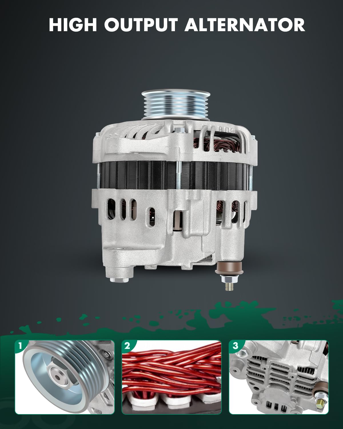 SCITOO Alternator Fits for Infiniti for FX35 2003-2008, for G35 2003-2006, for QX4 2003,for Nissan for 350Z 2003-2006,for Nissan