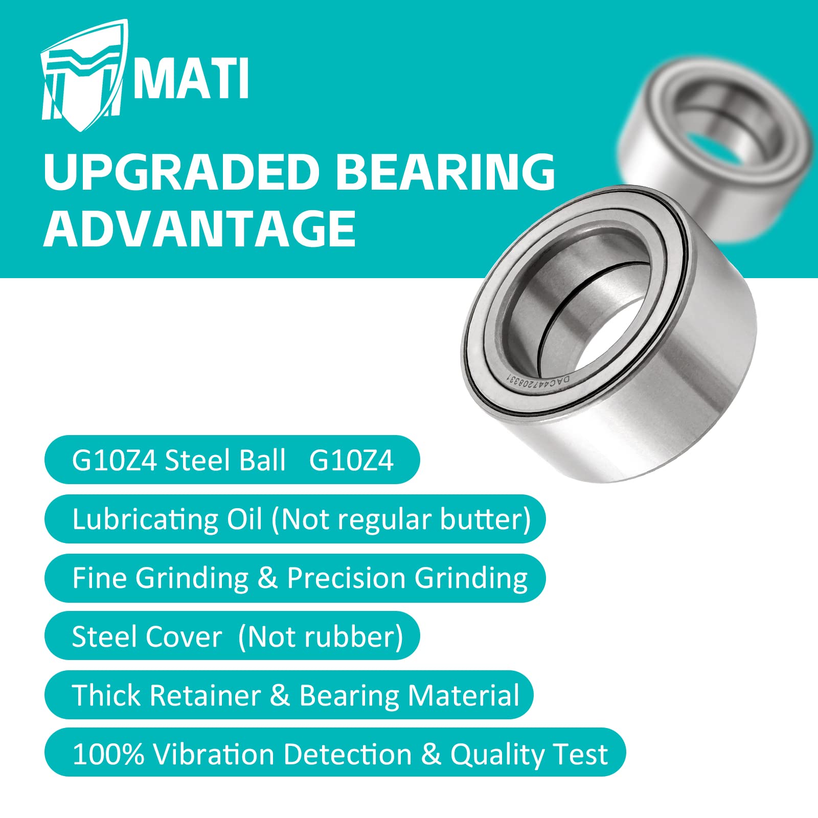 Wheel Bearings 44x72x33 Front & Rear Compatible with Polaris RZR 1000 900 PRO XP Turbo General 1000 Sportsman 1000 850 550 Scram