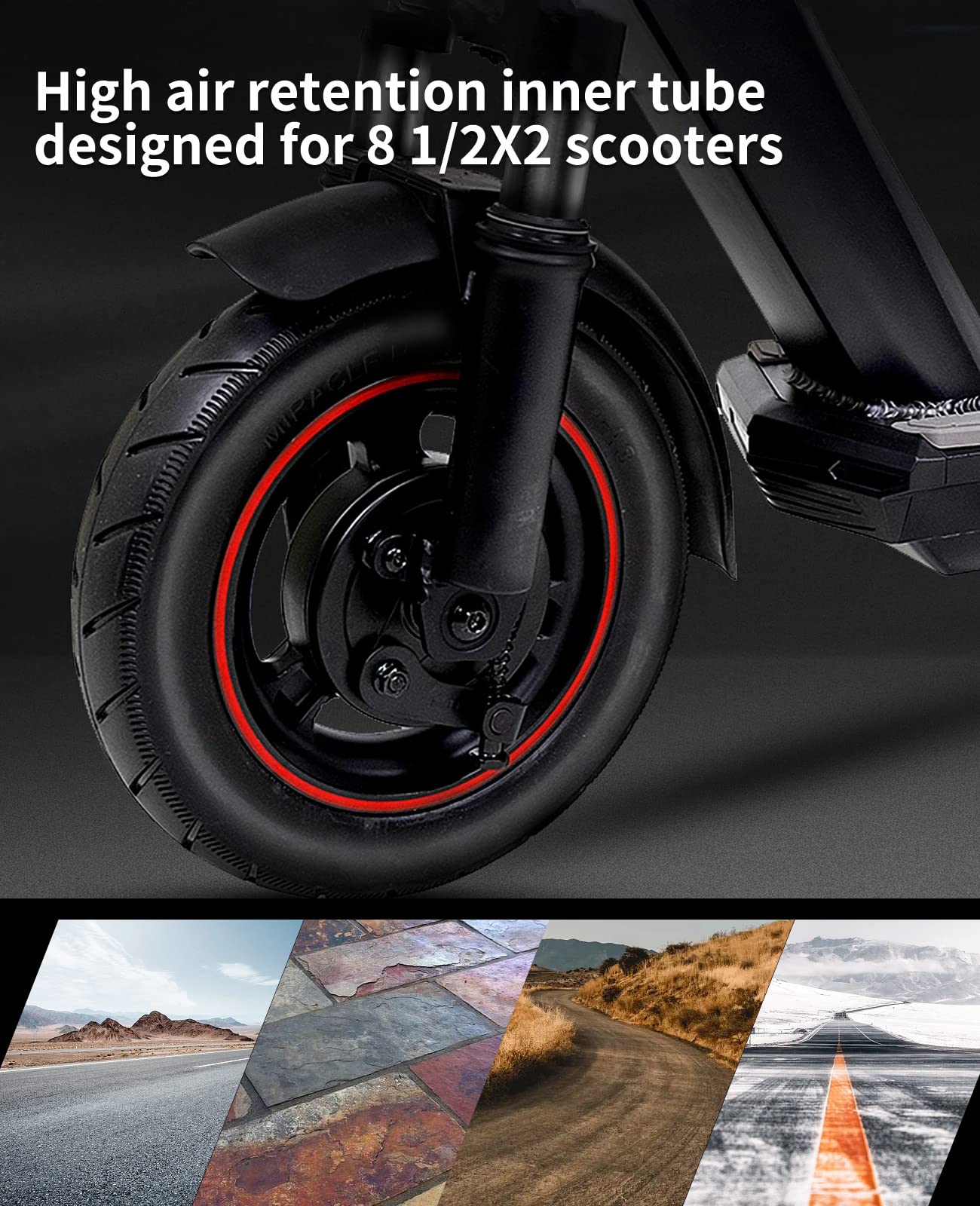 Walshen 8.5 Inner Tubes 8.5X2 Inches Scooter Tube Replacement For Gotrax Gxl V2/Xiaomi M365/Pro 2/1S Electric Scooter,50/75-6.1