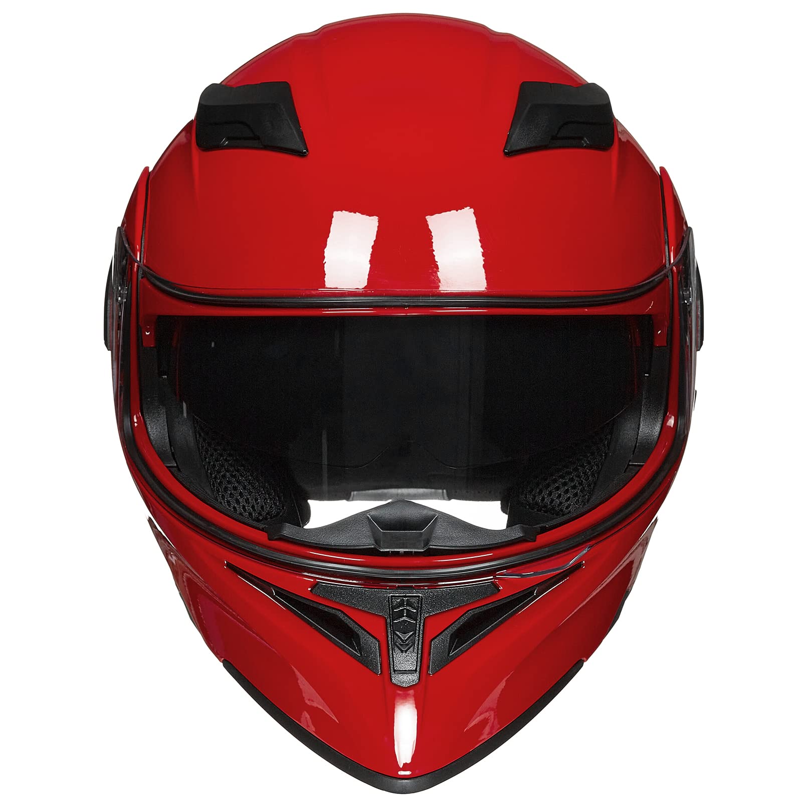 Ilm Motorcycle Dual Visor Flip Up Modular Full Face Helmet Dot 6 Colors Model 902 (S, Bright Red)