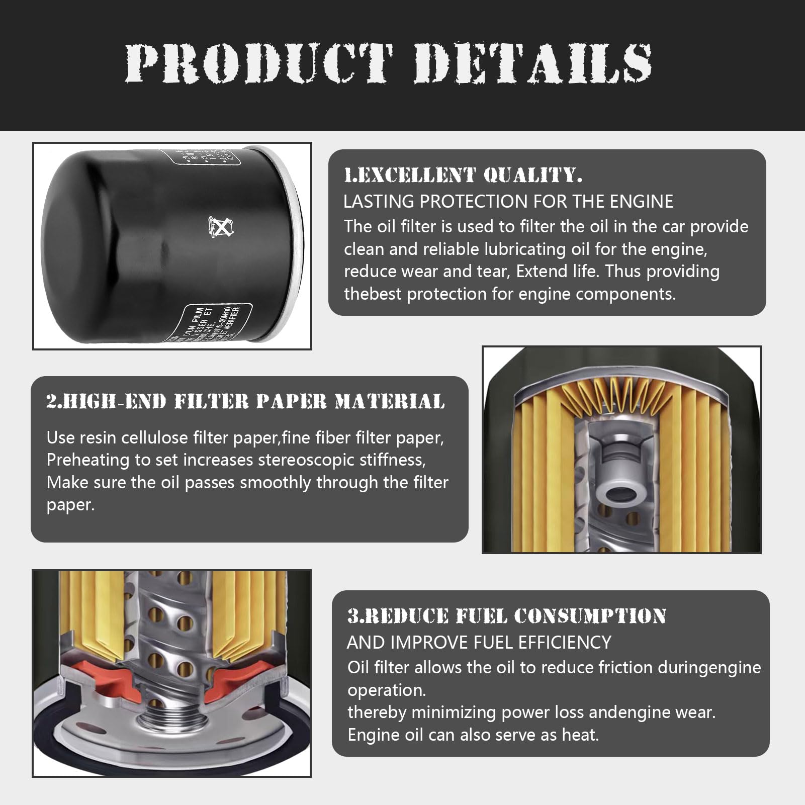 LOCOPOW 2520799 3084963 Oil Filter Part for Polaris Sportsman 500 400 450 335 570 Ranger Trail boss Trailblazer 330 Scrambler 85
