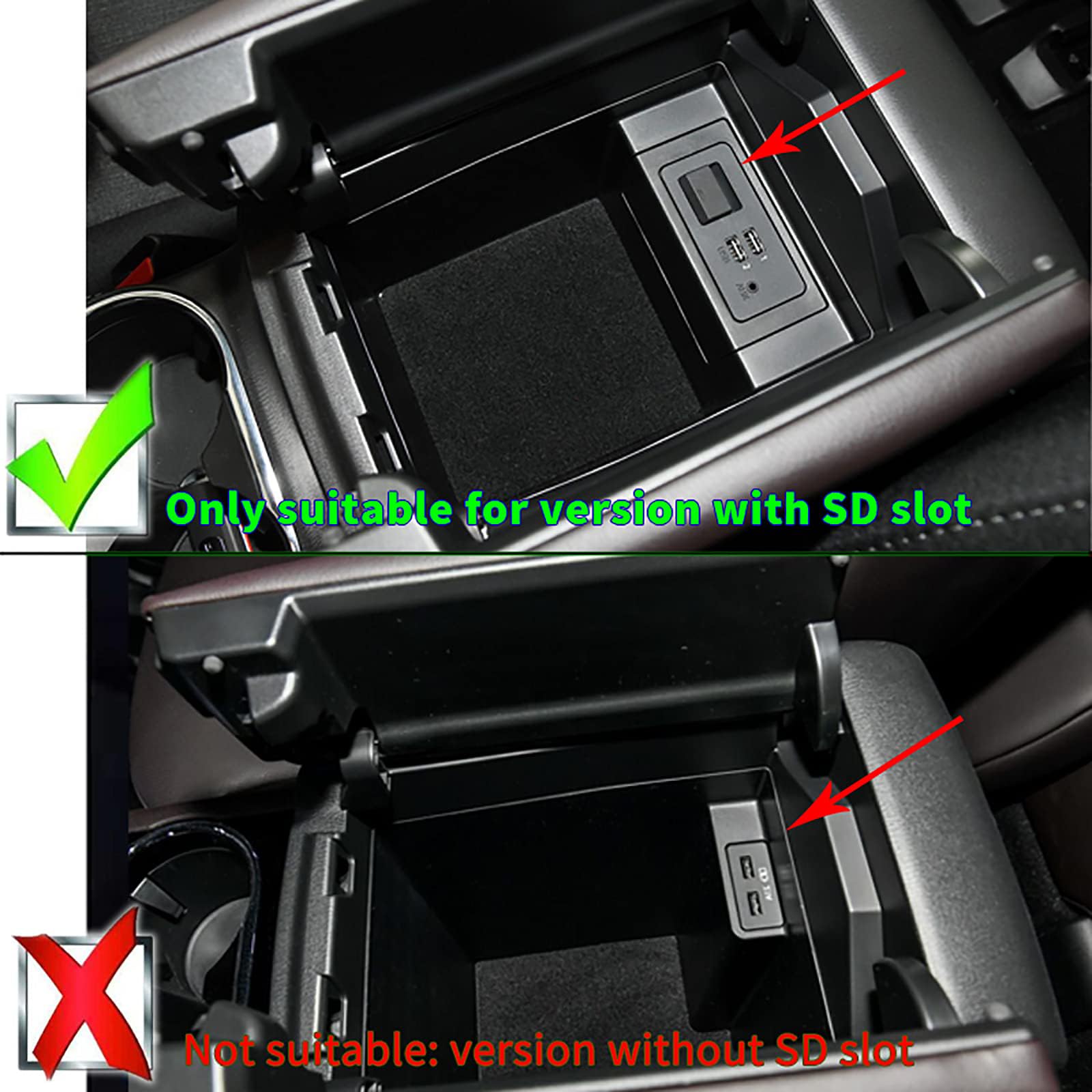 smabee Center Console Organizer for Mazda CX-8 CX-9, ABS Storage Box Insert, Black, 2016-2024 Model