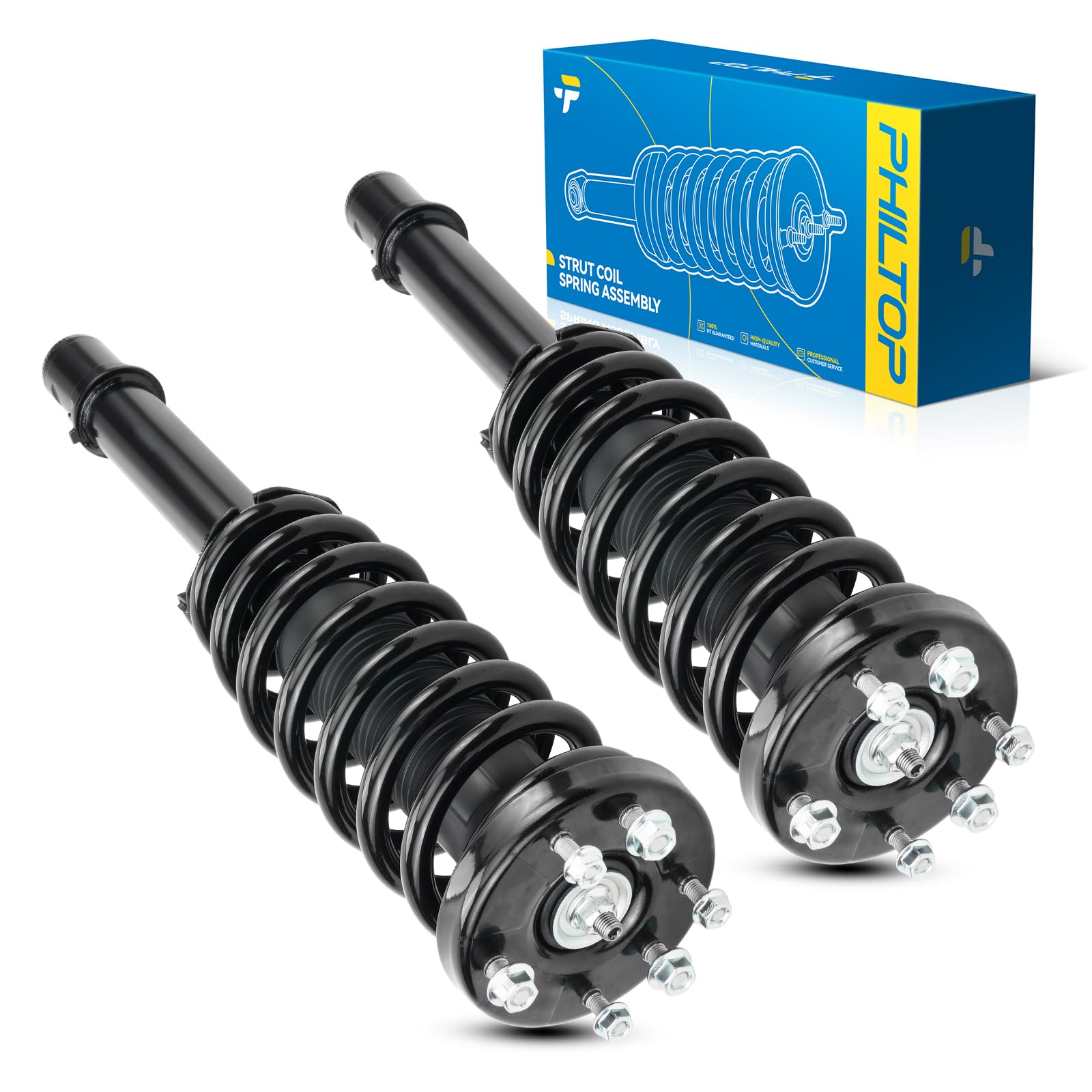 Philtop Front Complete Struts Shock Absorber For Acura Tl 2004 2005 2006 2007 2008, Quick Suspension 272322 * 2, Struts With Coi