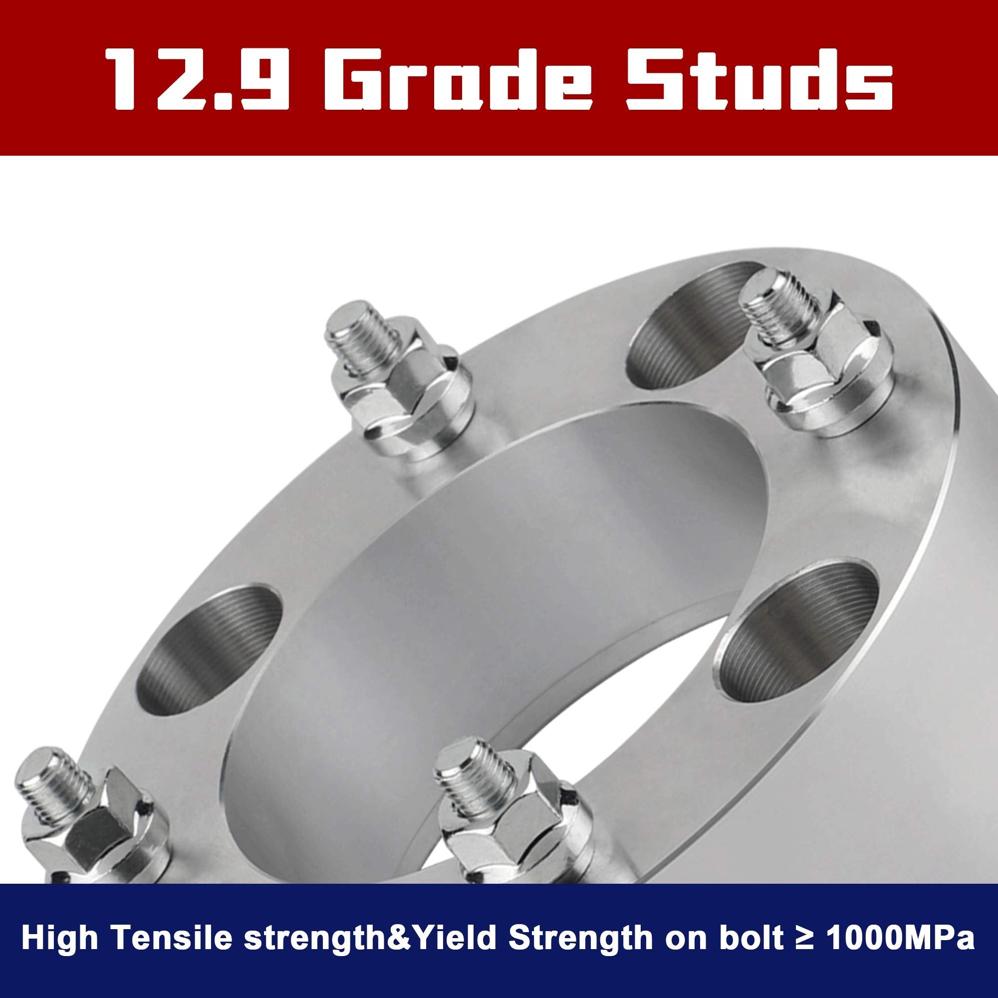 FLYCLE 4x137 Wheel Spacers - 2" Aluminum Alloy, 4PCS with 10x1.25 Studs, Fits CAN-AM Defender/Outlander/Kawasaki Mule