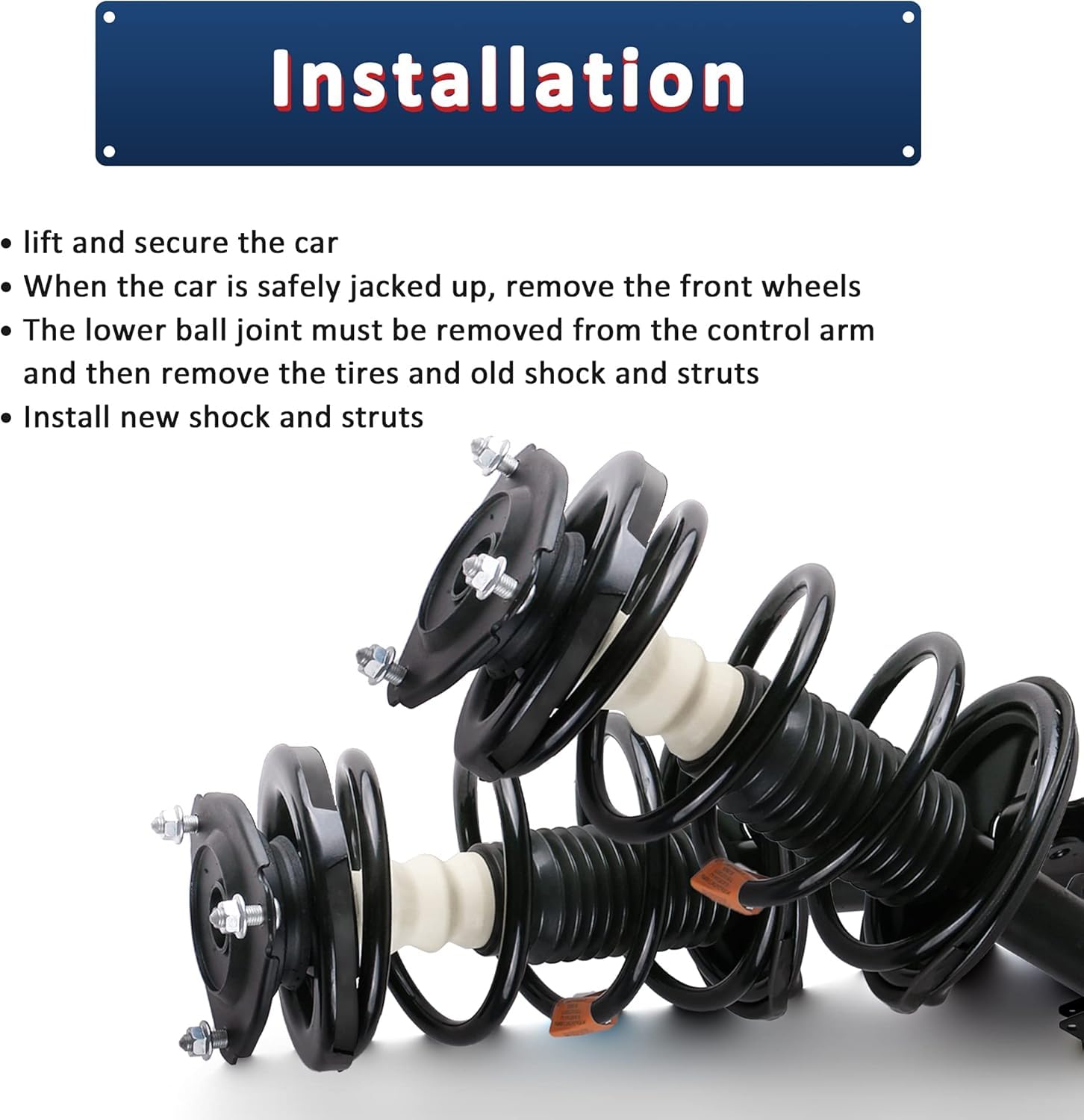 Mostplus Front Rear Complete Strut Assemblies Shock Absorbers 171957 171958 171979 171980 Compatible For 1992-1996 Toyota Camry