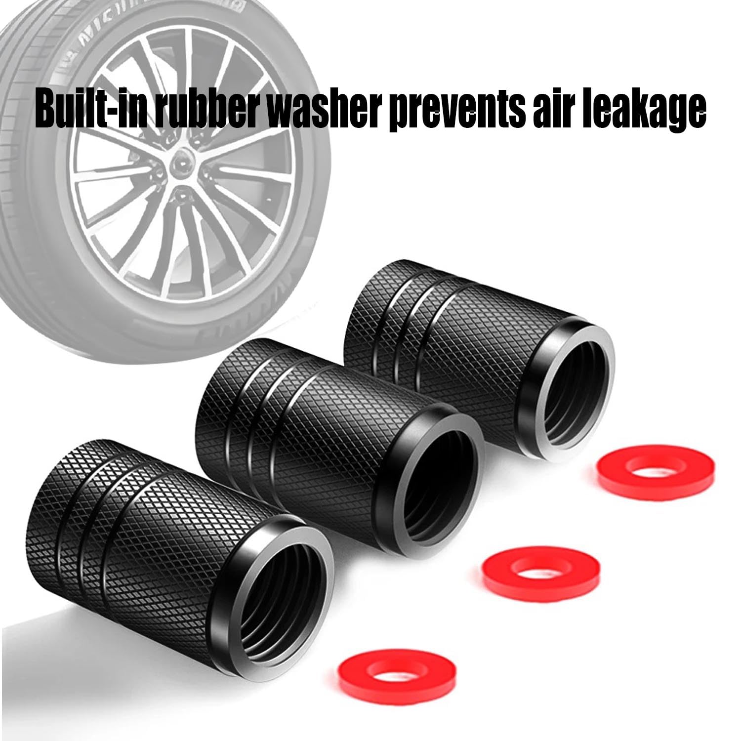Muzioiernsu 12PCS American Flag Tire Valve Stem, Aluminum USA Caps Black, Universal Dust Proof Covers for Cars, Trucks, Bikes, M