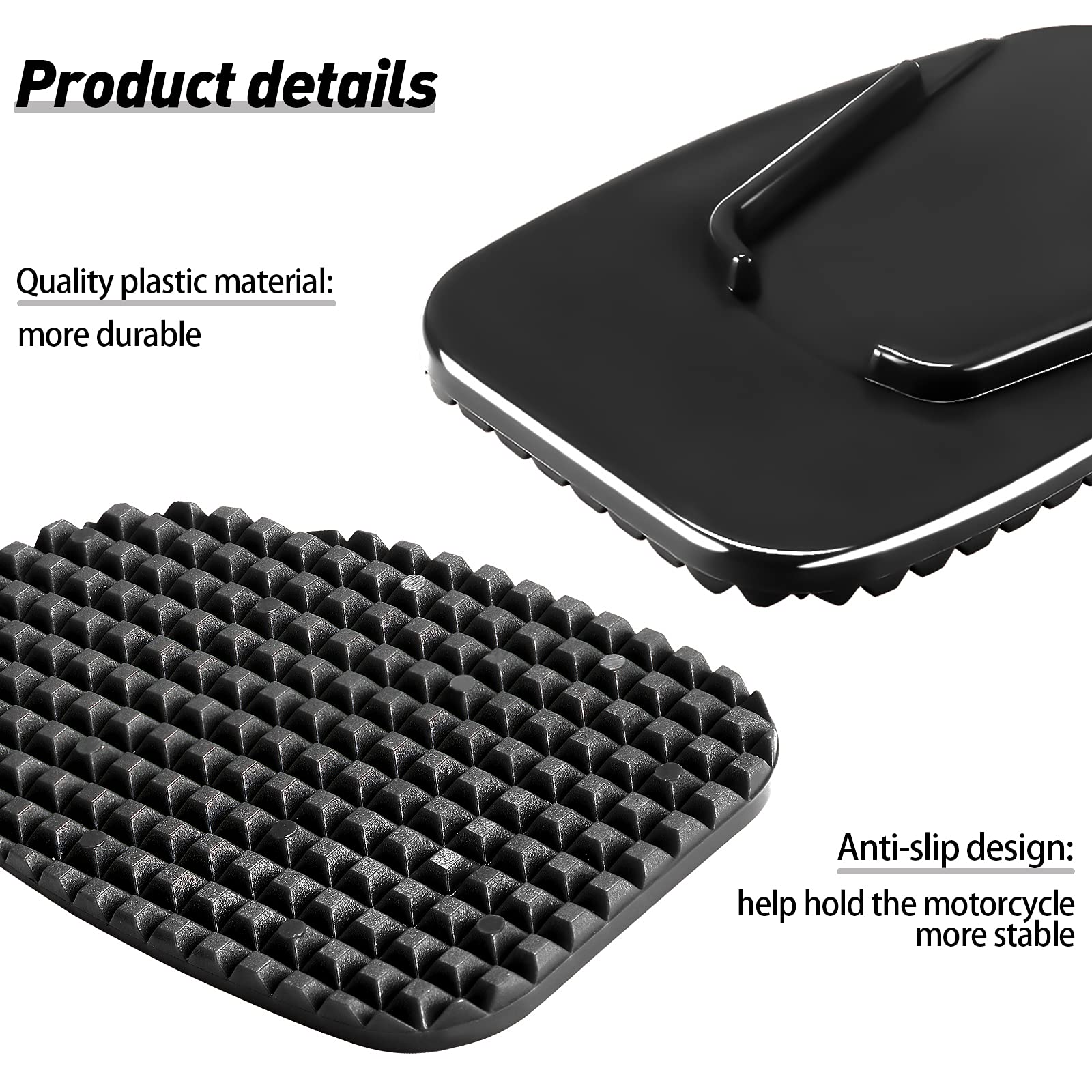 8 Pieces Motorcycle Kickstand Pad Motorcycle Stand Plate Motorcycle Foot Side Stand Support Plate for Christmas Outdoor Grass Sa