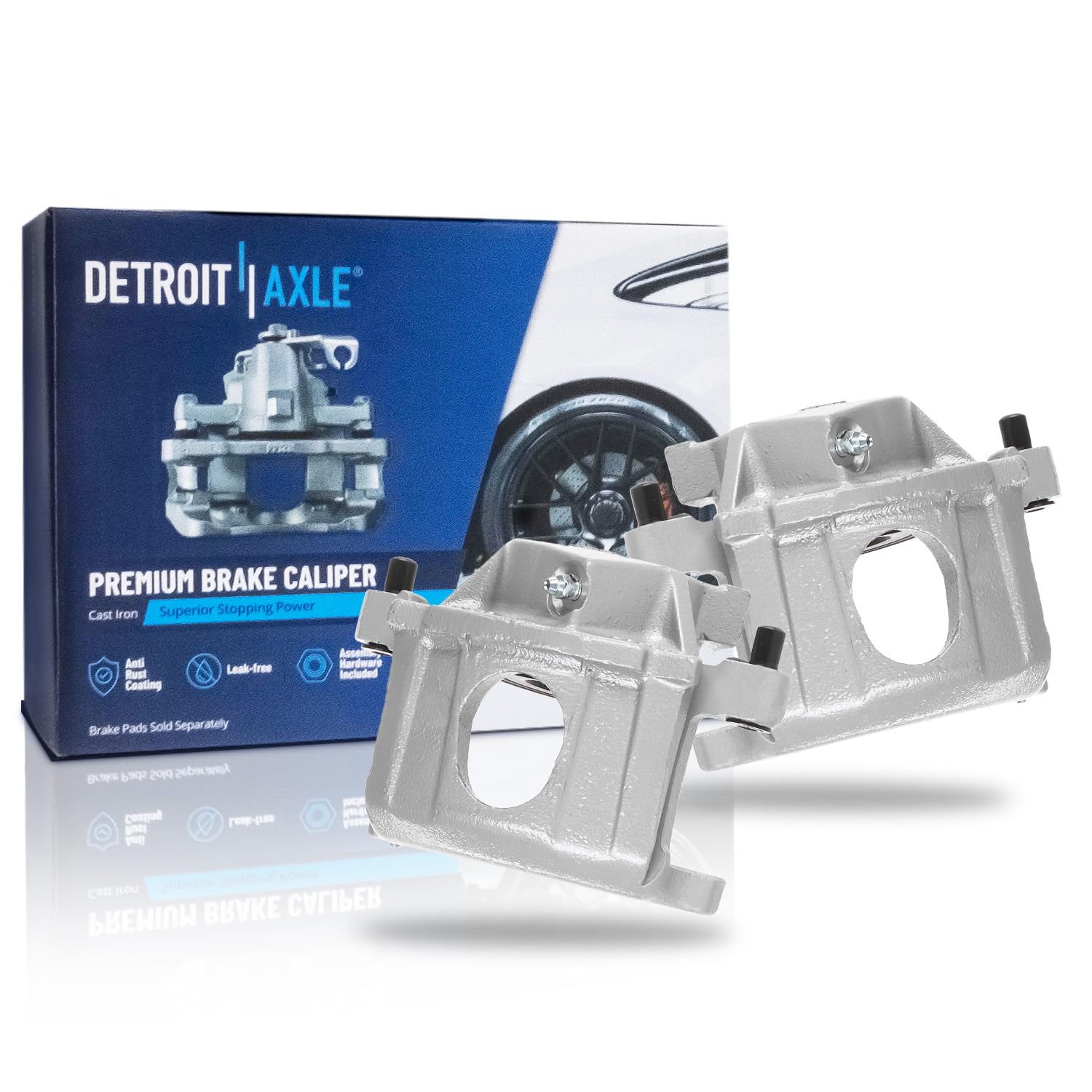 Detroit Axle - Front Brake Calipers for Ford LTD Crown Victoria Lincoln Continental Town Car Mercury Grand Marquis, 2pc Disc Bra