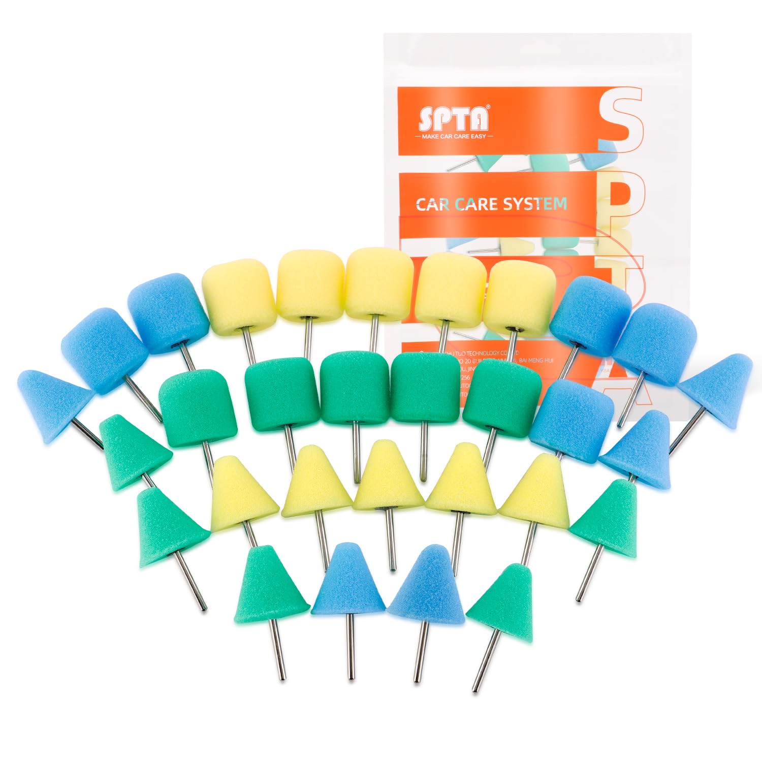 Mini Buffing Polishing Pads, 30Pcs Mini Detail Polishing balls Use On Rotary Tools,Cordless electric drill, Small area Polisher 