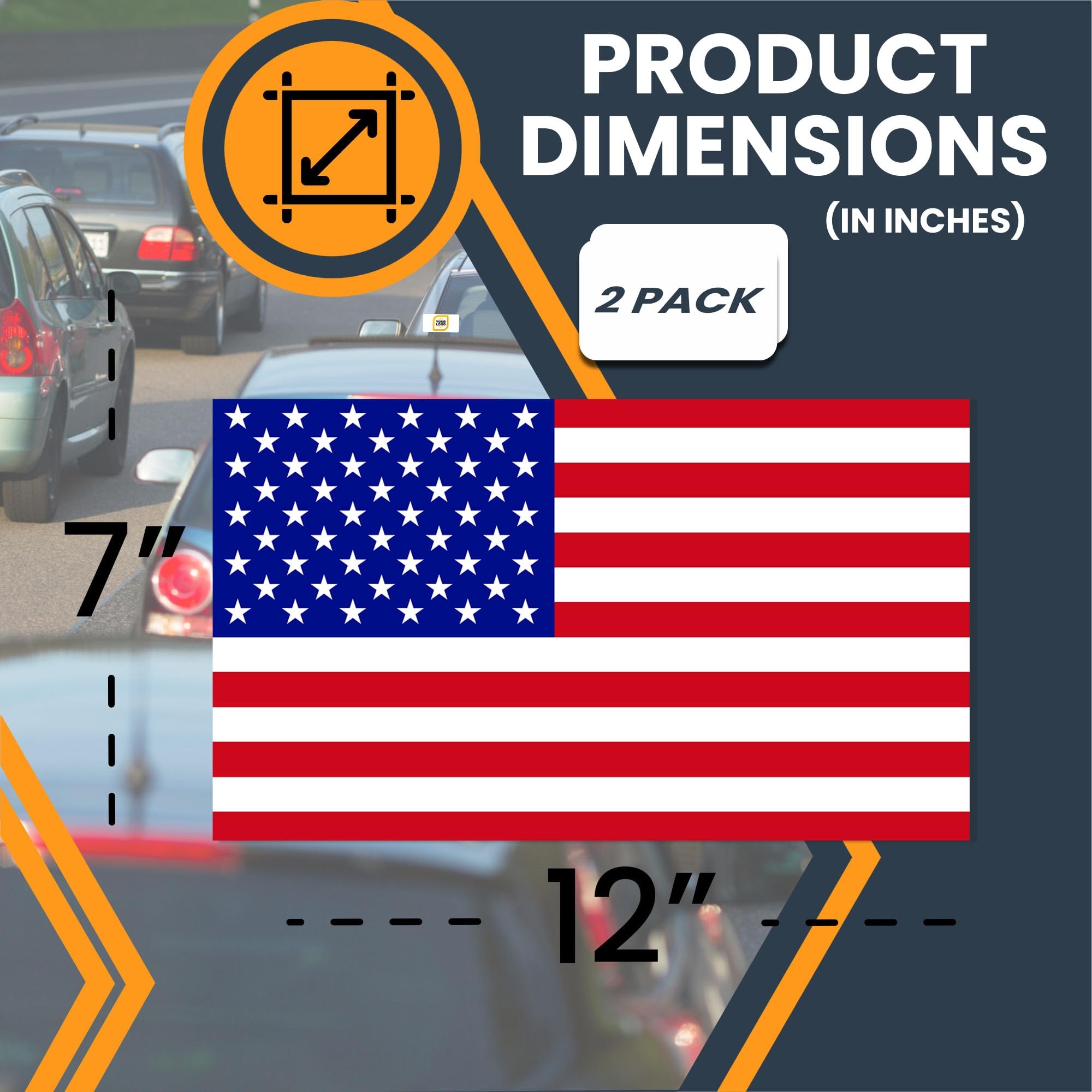 Magnet Me Up American Flag And Reversed American Flag Automotive Magnets, 7X12 Inches, Opposing 2 Pack, Heavy Duty Magnetic Viny