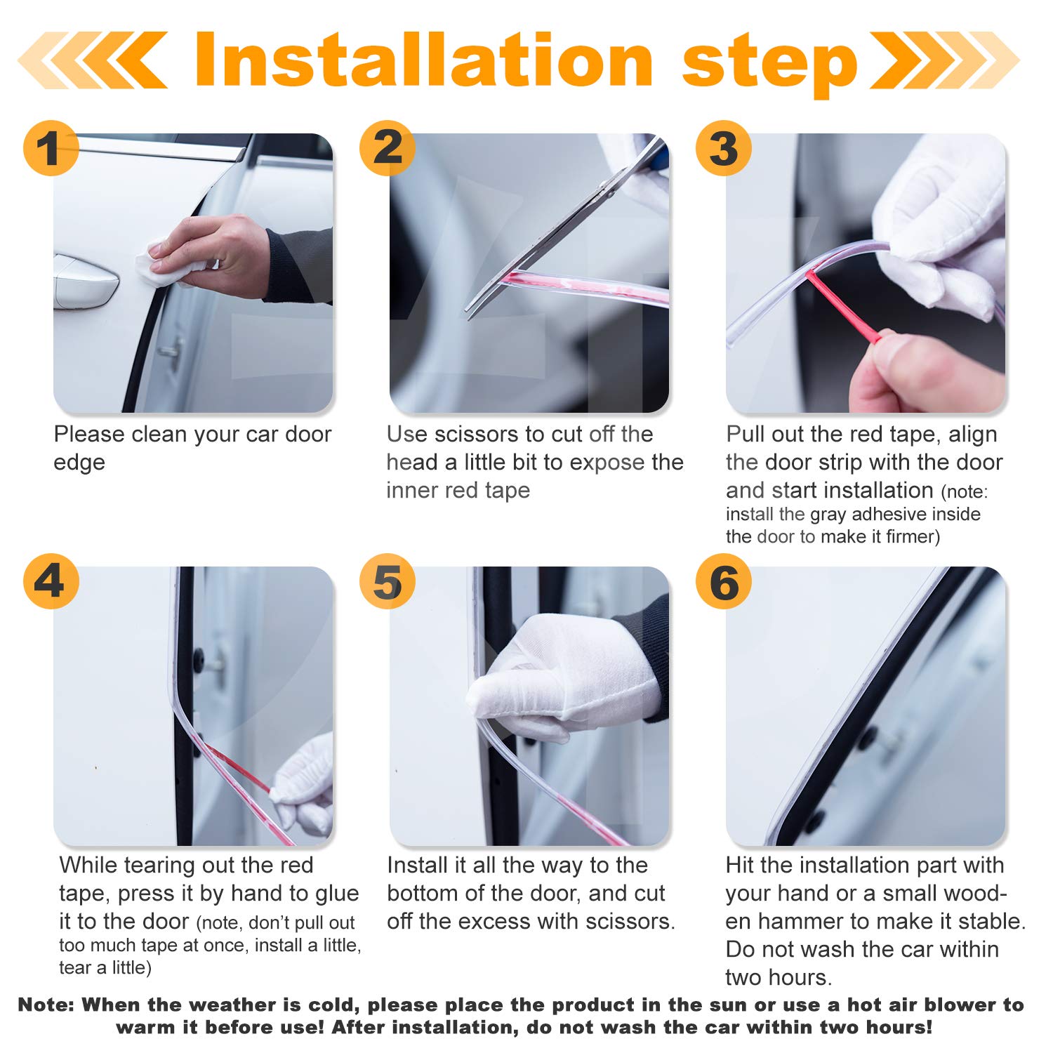 Eytool Car Door Edge Protectors,Car Edge Trim Rubber Seal Protector With U Shape Car Protection Door Edge Guard Fit For Most Car (16Ft,Clear)