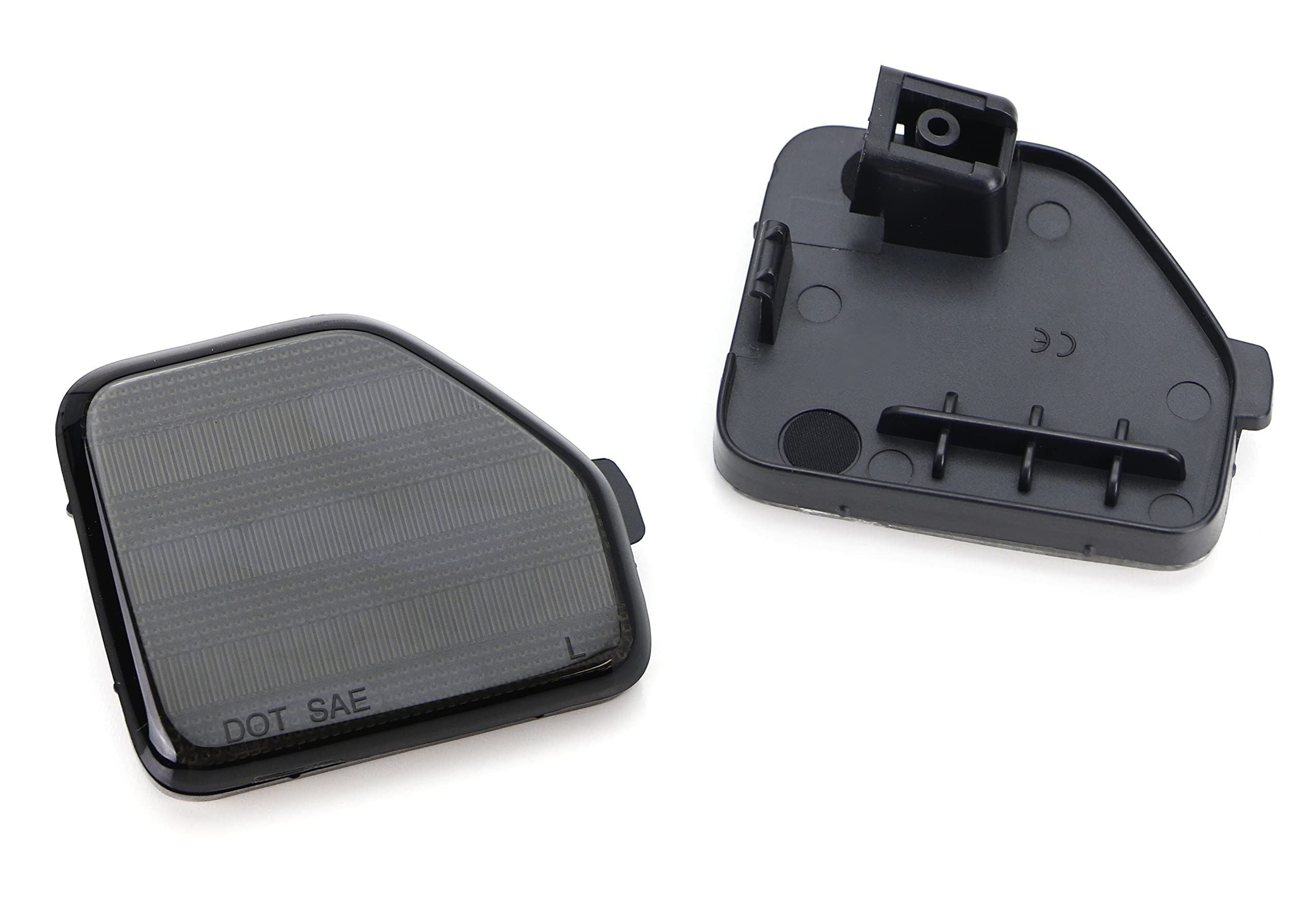 iJDMTOY Rear Bumper Reflector Lenses for 2018-up Jeep Wrangler JL, Smoked Lens, OE-Spec Assembly