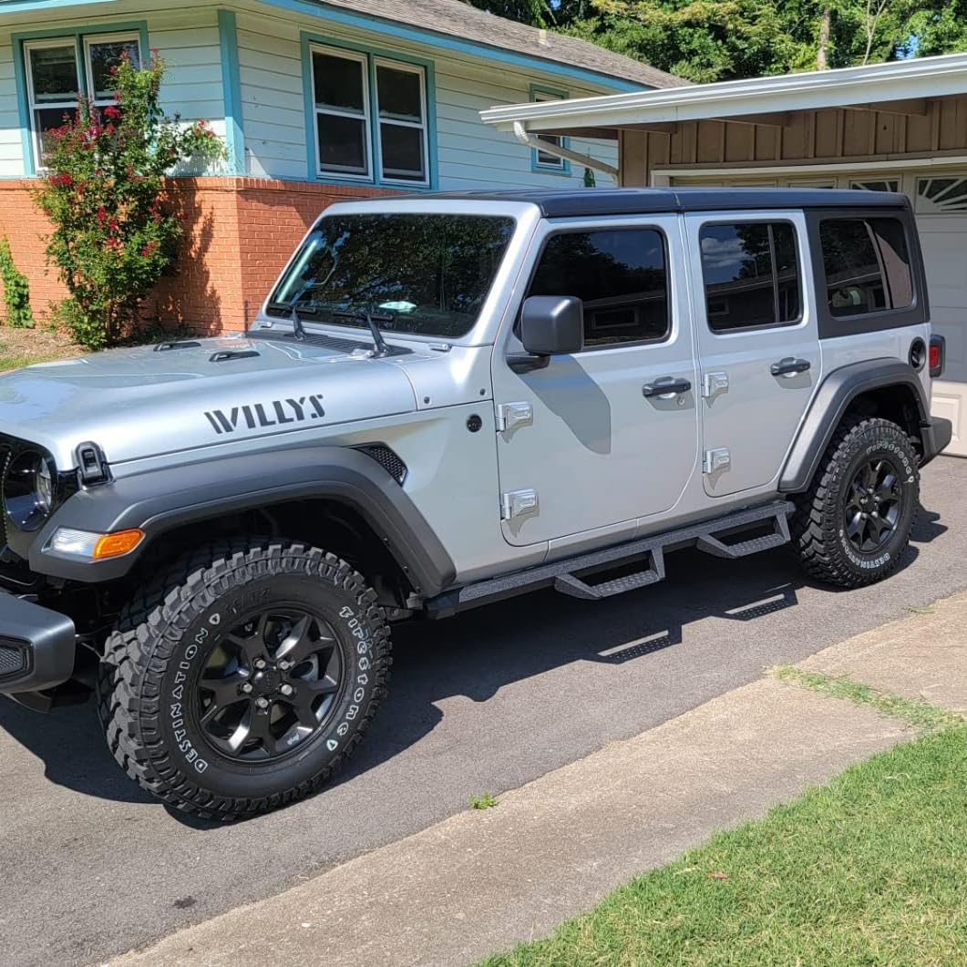 Smanow Drop Down Running Boards Compatible With 2018-2025 Jeep Wrangler Jl 4 Door, Dual-Stage Textured Black Powder Coated, 3 Inch Step Bars Side Step Bcka.