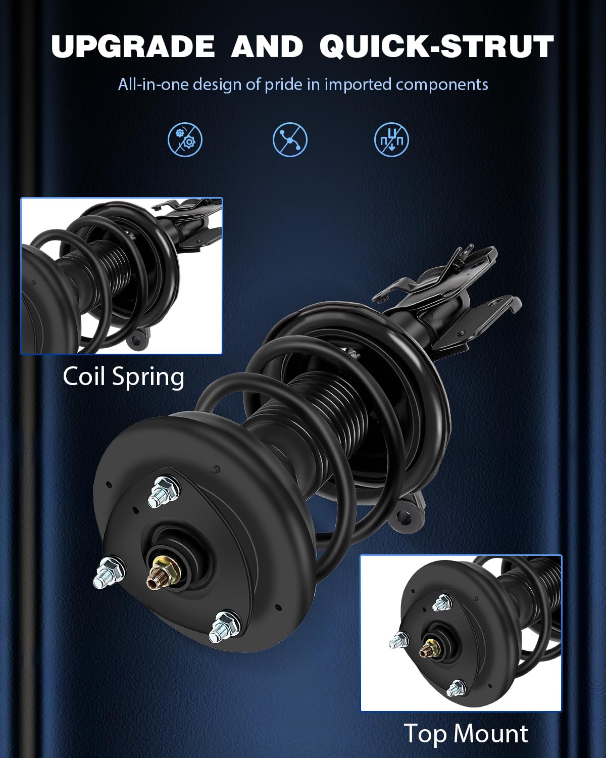 Eccpp Front Pair Complete Strut Assembly Shock Absorber Shocks And Struts Front For 2001 2002 2003 For Acura El,2001 2002 2003 2