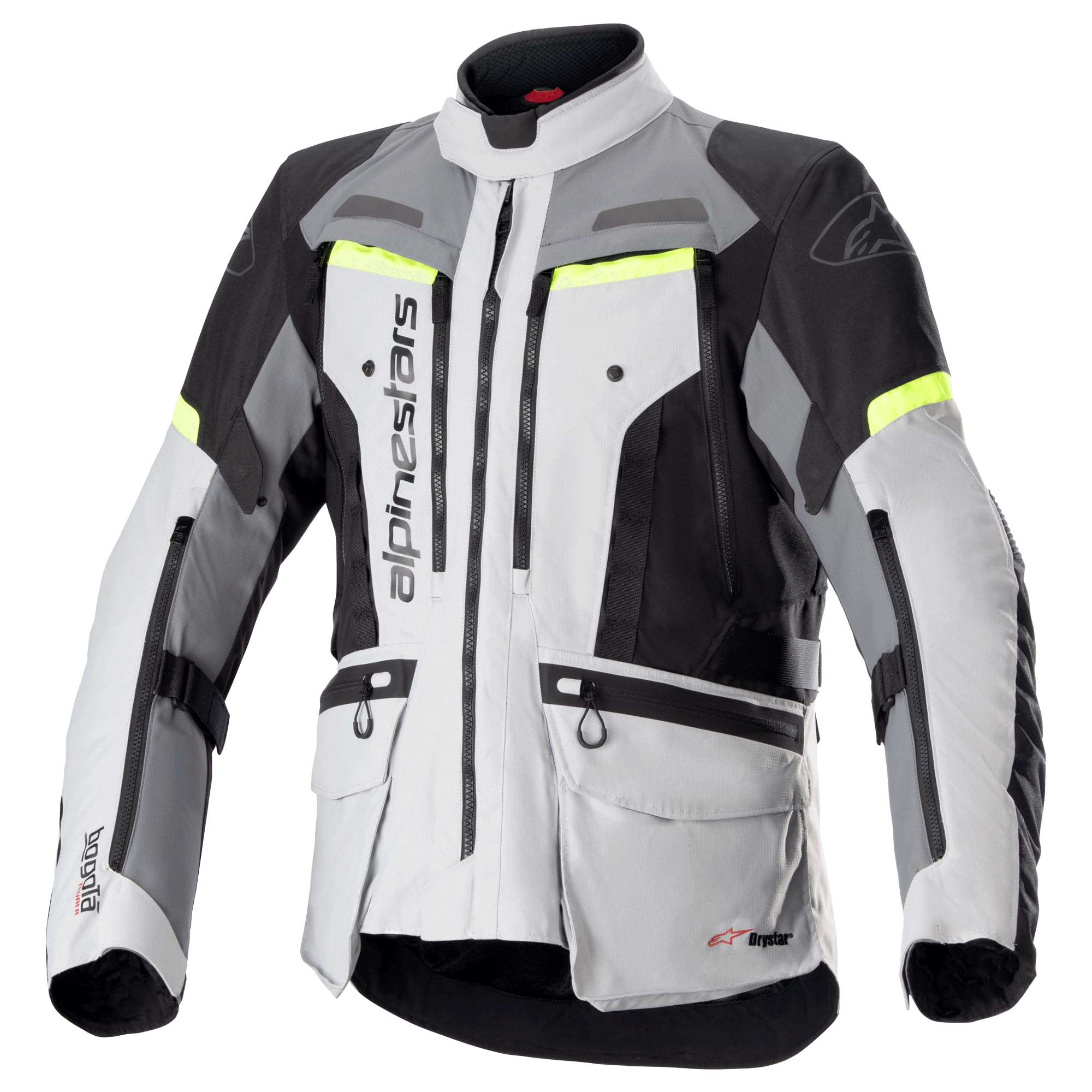 Alpinestars Bogota Pro Drystar Jacket S, Ice Gray/Dark Gray/Yellow Fluo