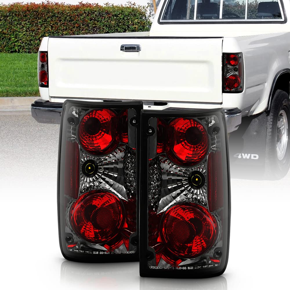 AKKON - For 1989-1995 Toyota Pickup Truck DLX SR5 Smoked Tail Brake Lights Lamps Left + Right Pair