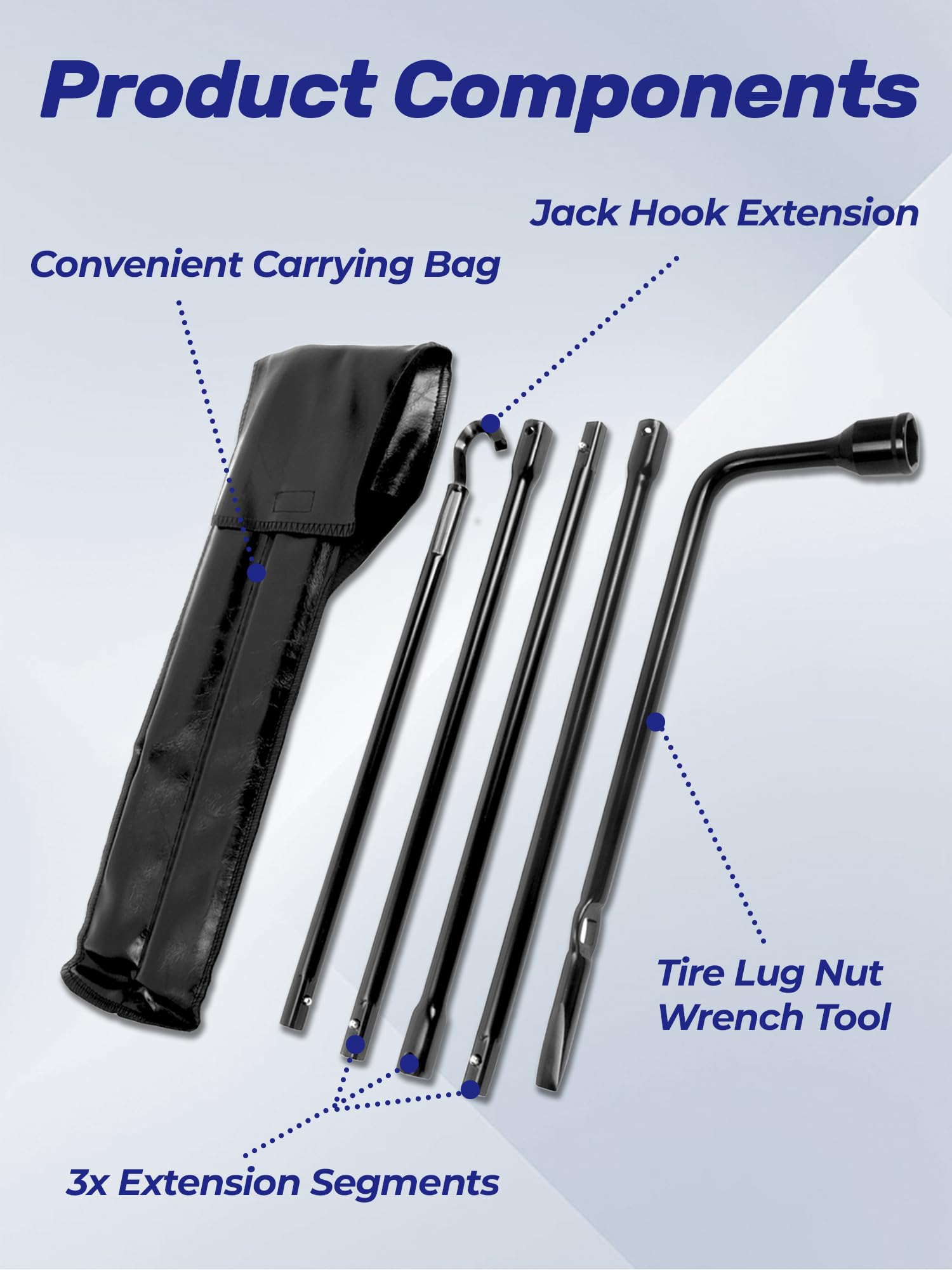 Xongjojo Spare Tire Tool Kit with Jack Handle & Lug Wrench for 2007-2021 Tundra & 2008-2021 Sequoia, Model CH-SP-09
