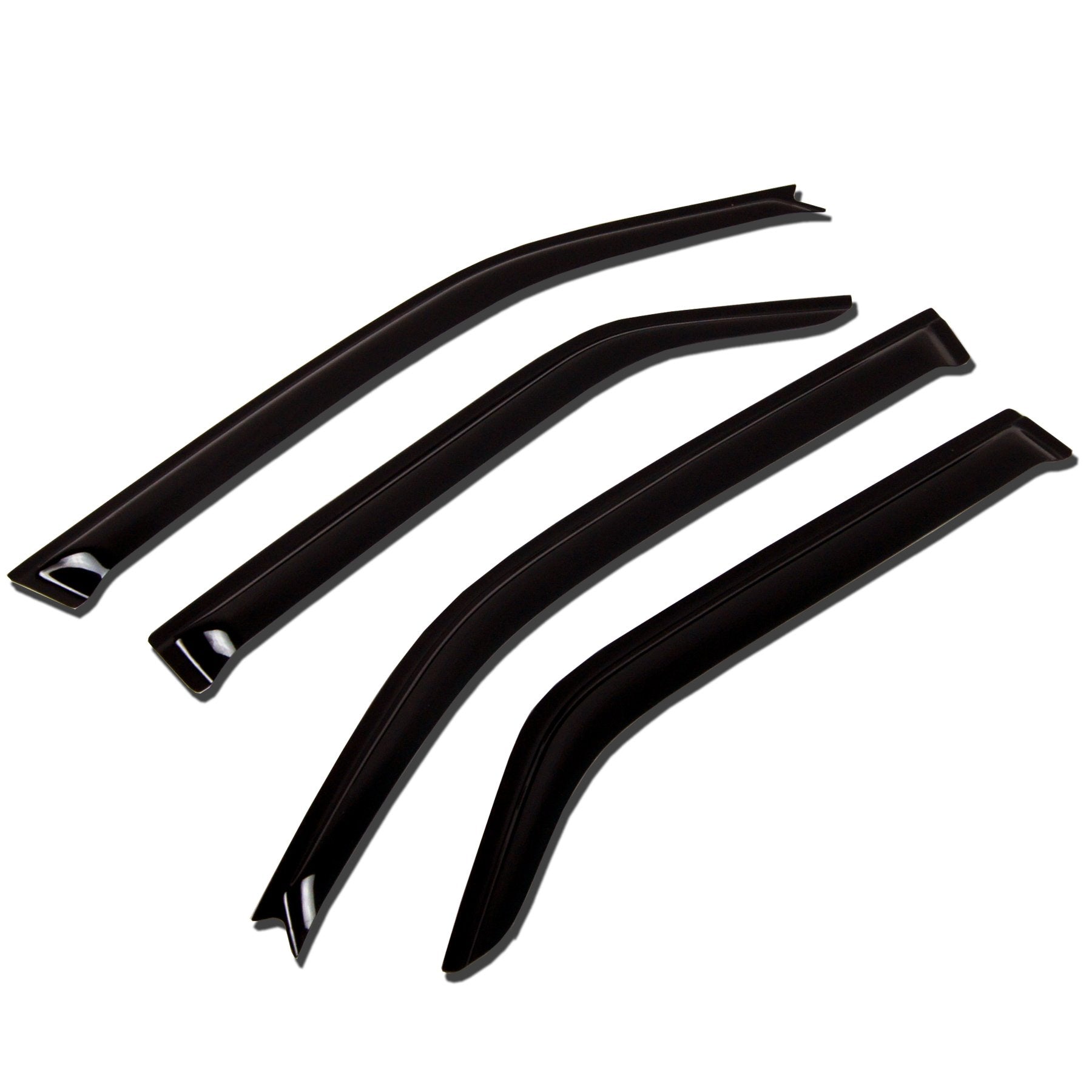 TuningPros WV-091-2 Window Visor Deflector Rain Guard Dark Smoke 4-pc Set