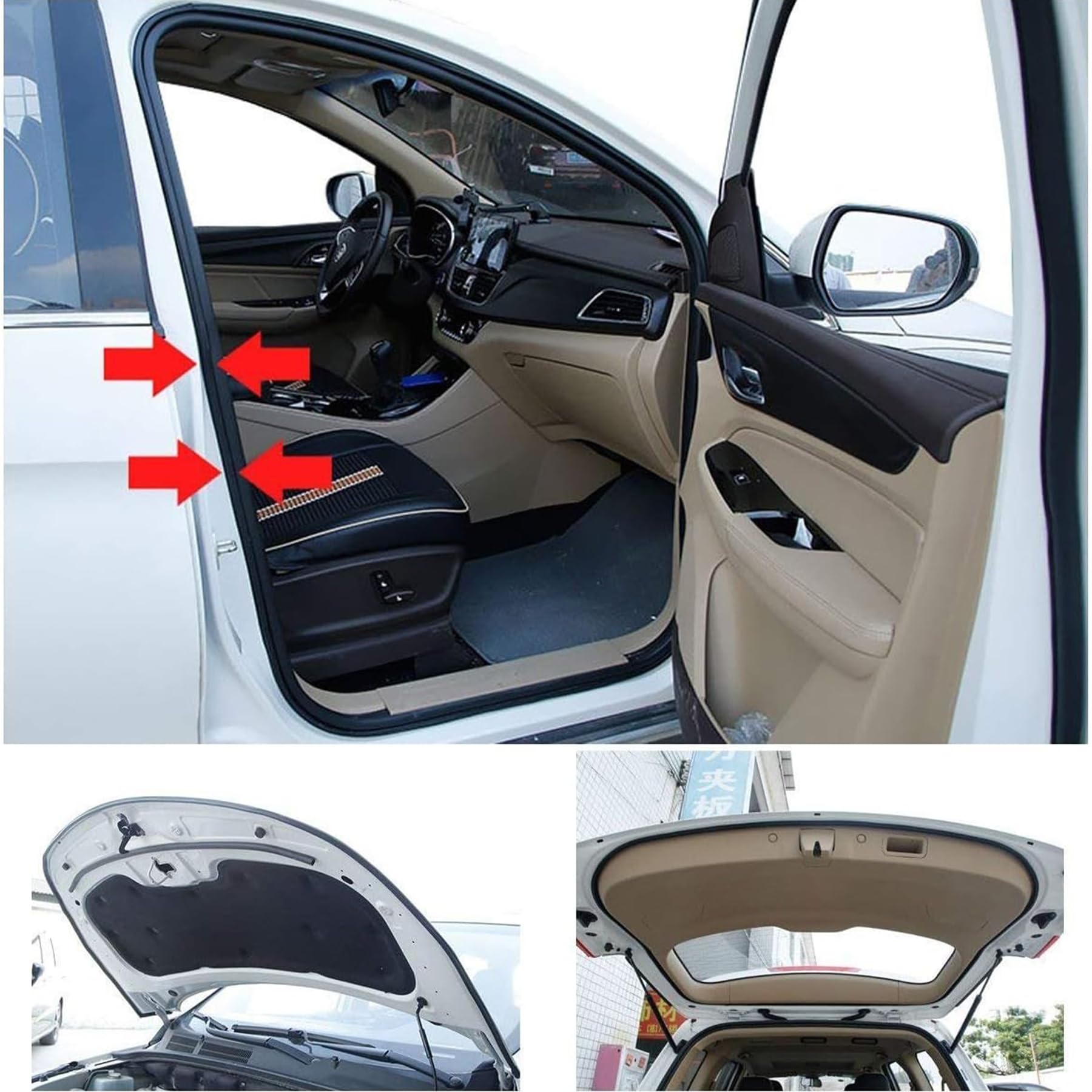 98.4 Feet Universal Self Adhesive Weather Seal Strip, 51/100 X 1/5 Inch Thick, Car Door & Window Weatherstrip With Soundproof En